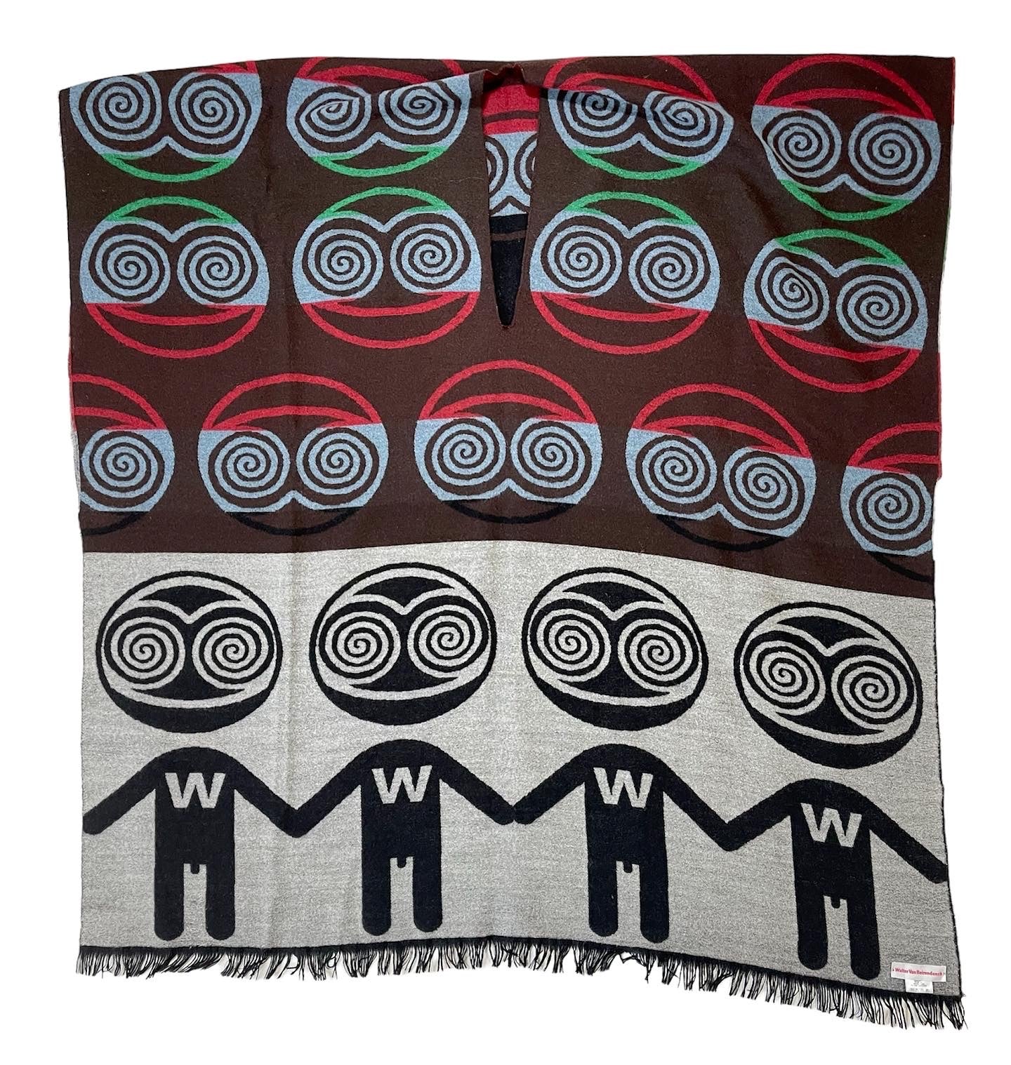 Walter Van Beirendonck Swirl Puk Puk Wool Poncho