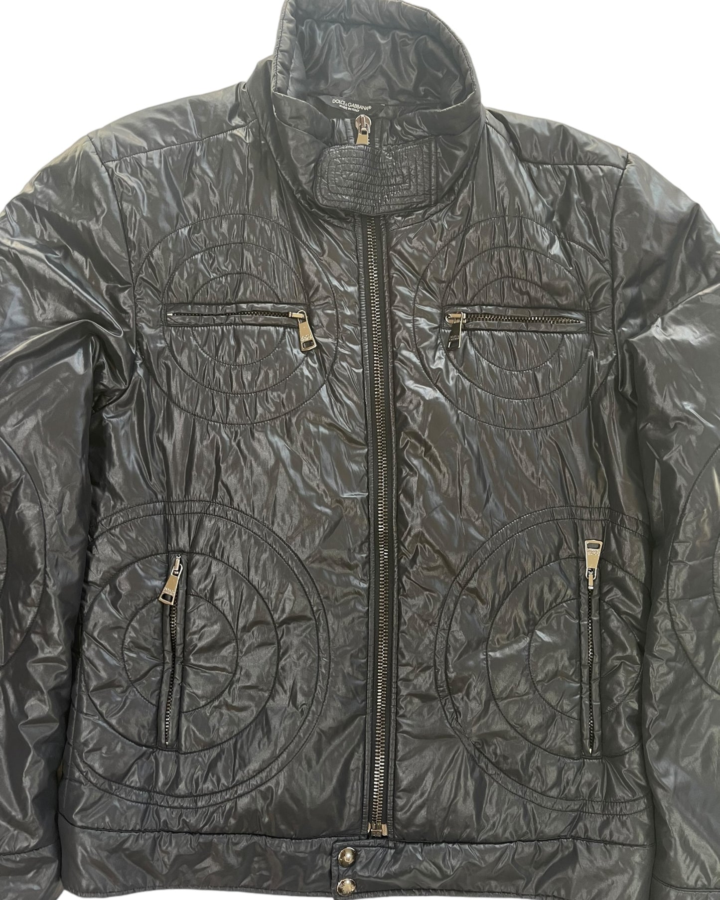 Dolce & Gabbana 00s Circular Pattern Nylon Padded Jacket