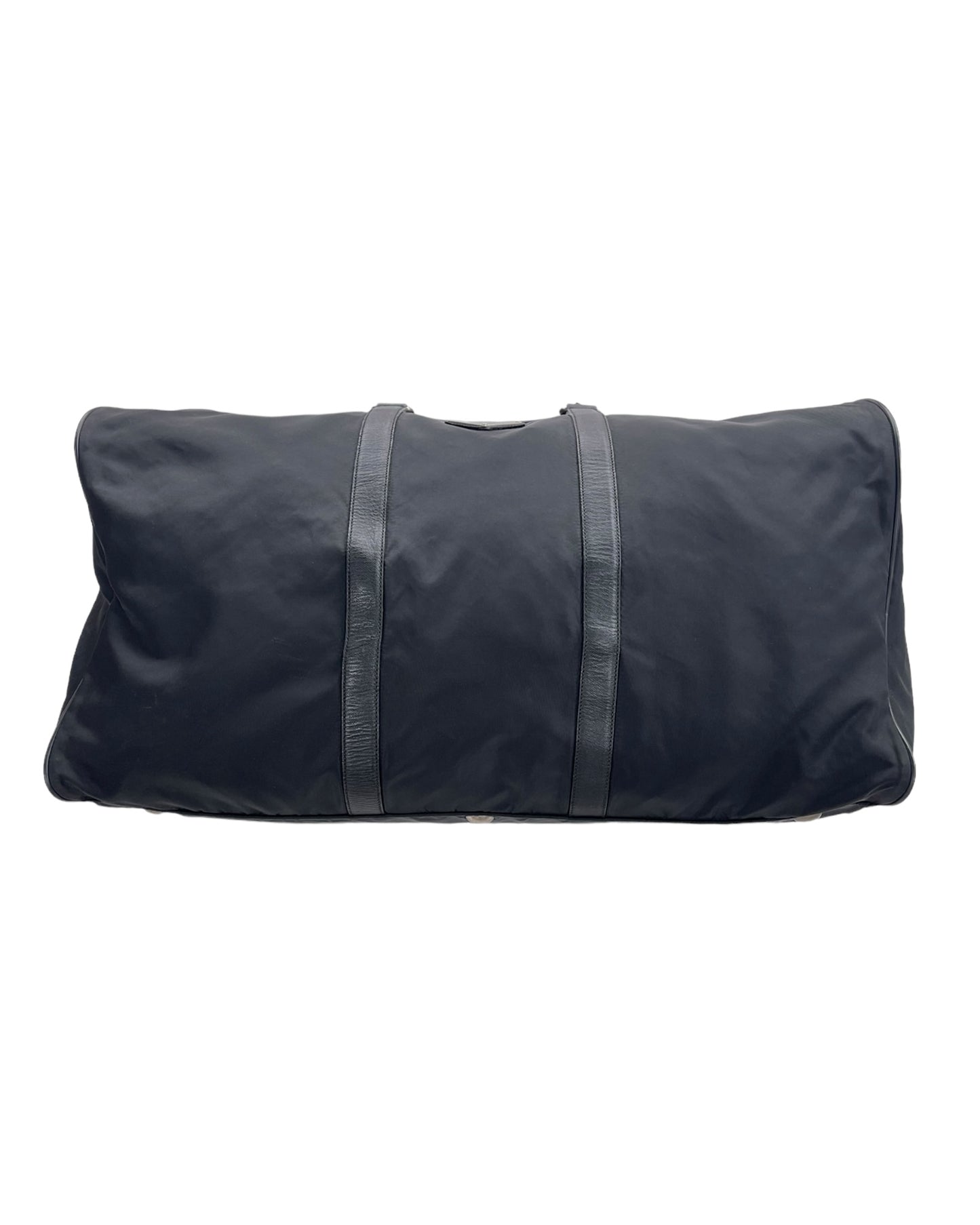 Prada Nylon & Leather Big Duffle Luggage Bag