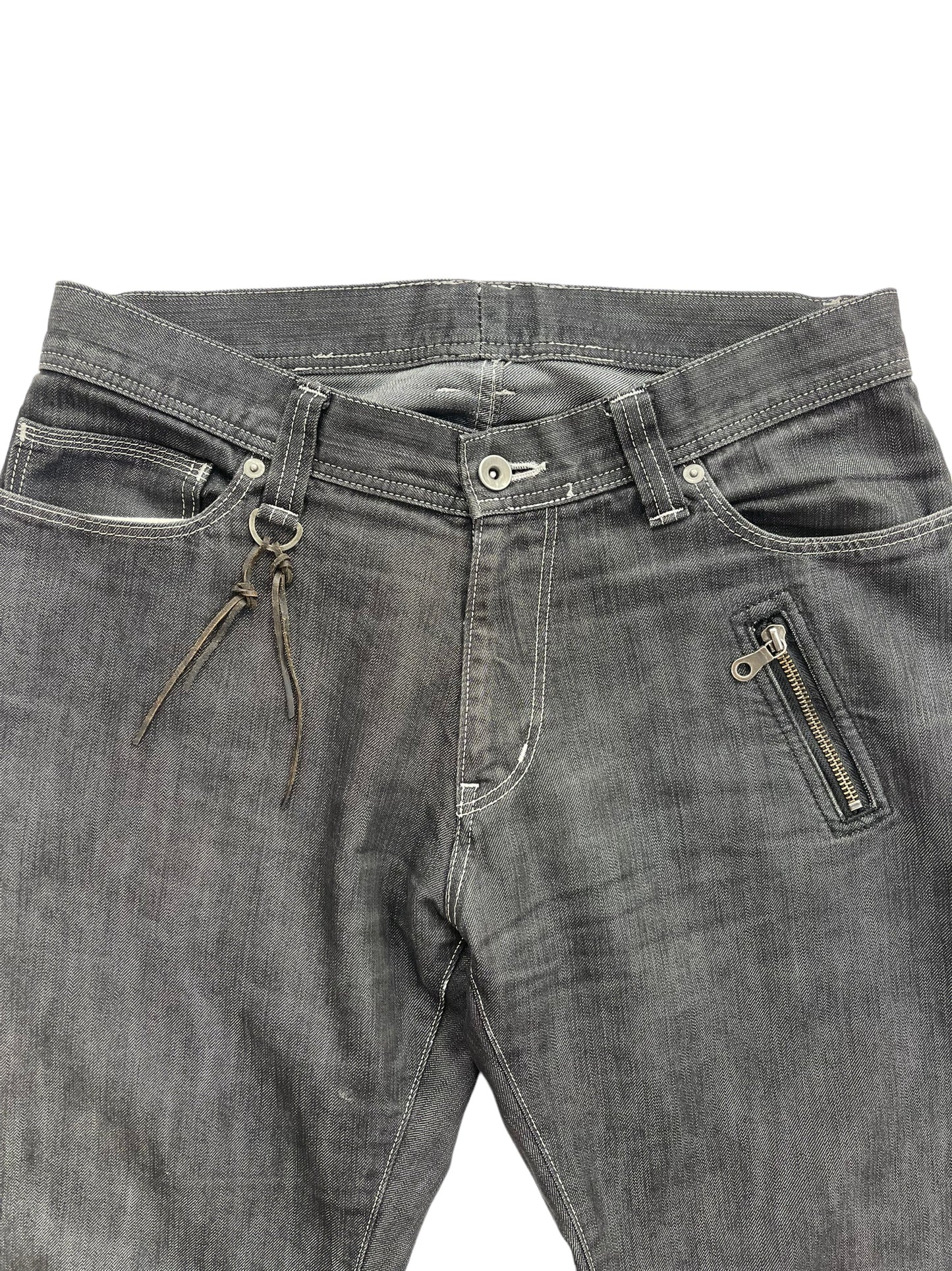 2000s Téte Homme White Stitch Straight Leg Denim