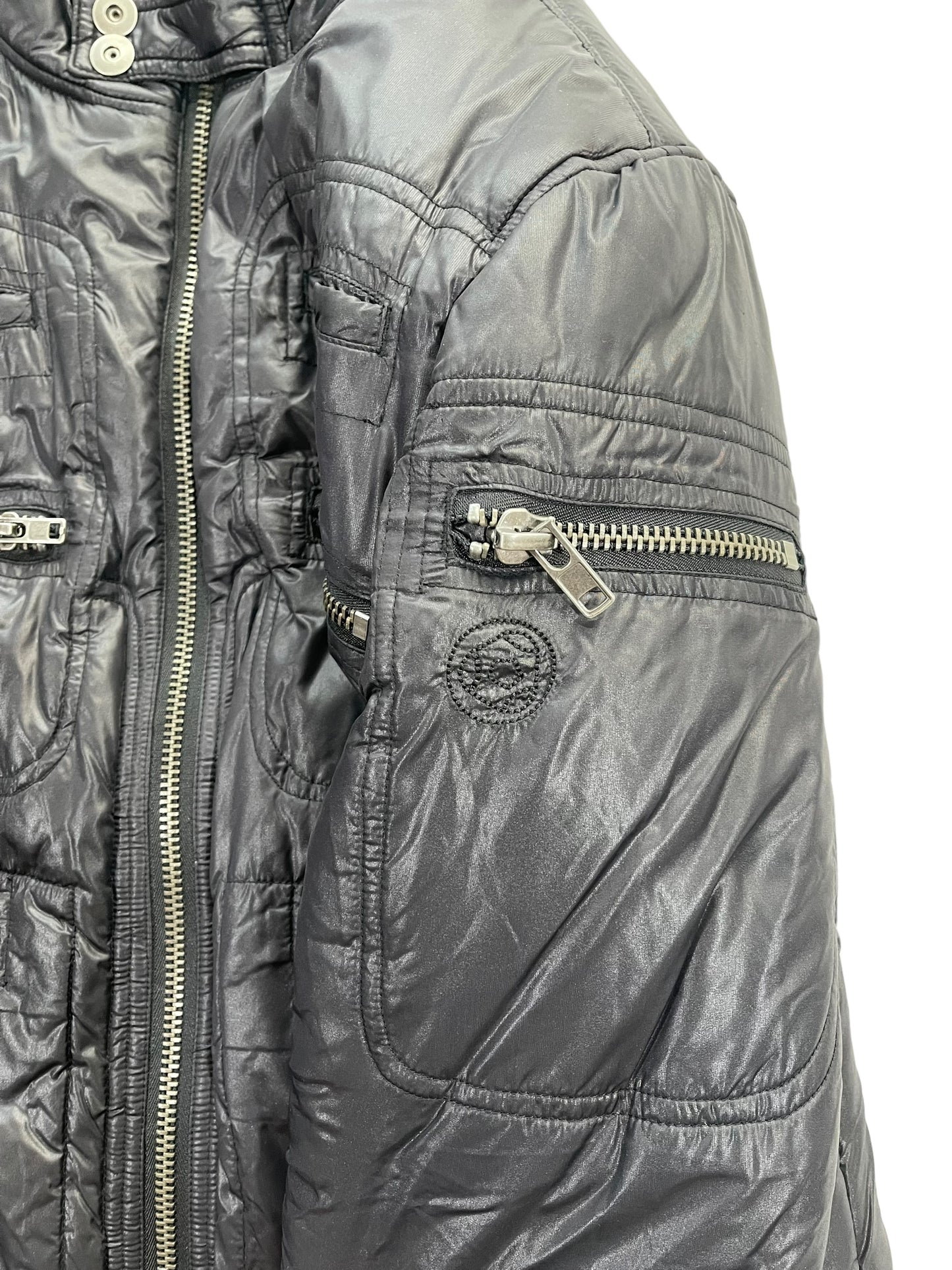 Sabotage 90s Multi-Pocket Cargo Padded Nylon Jacket