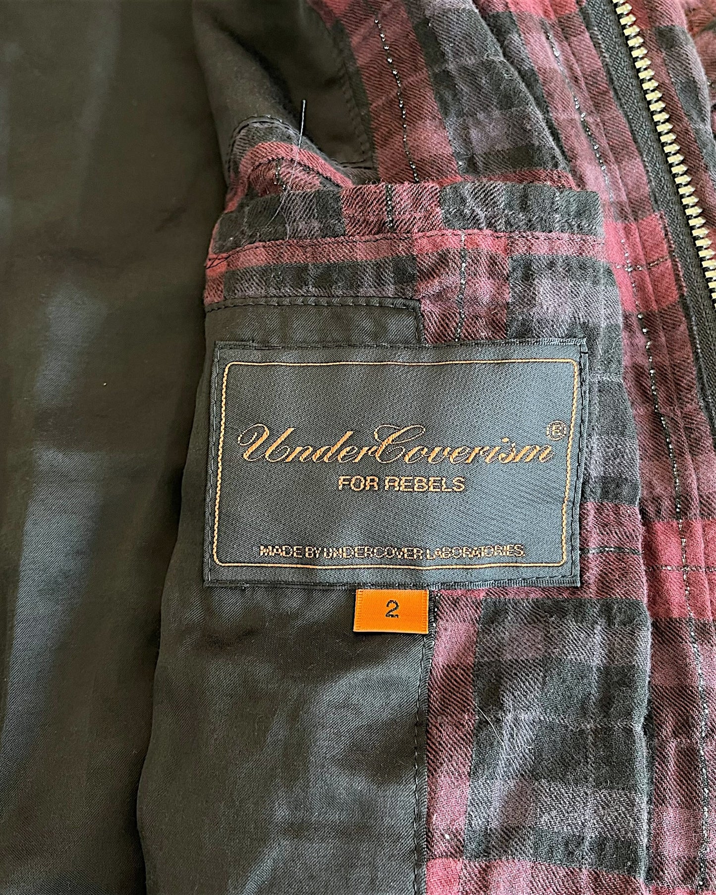 Undercover SS08 'Purple' Plaid Cotton Cargo Riders Jacket