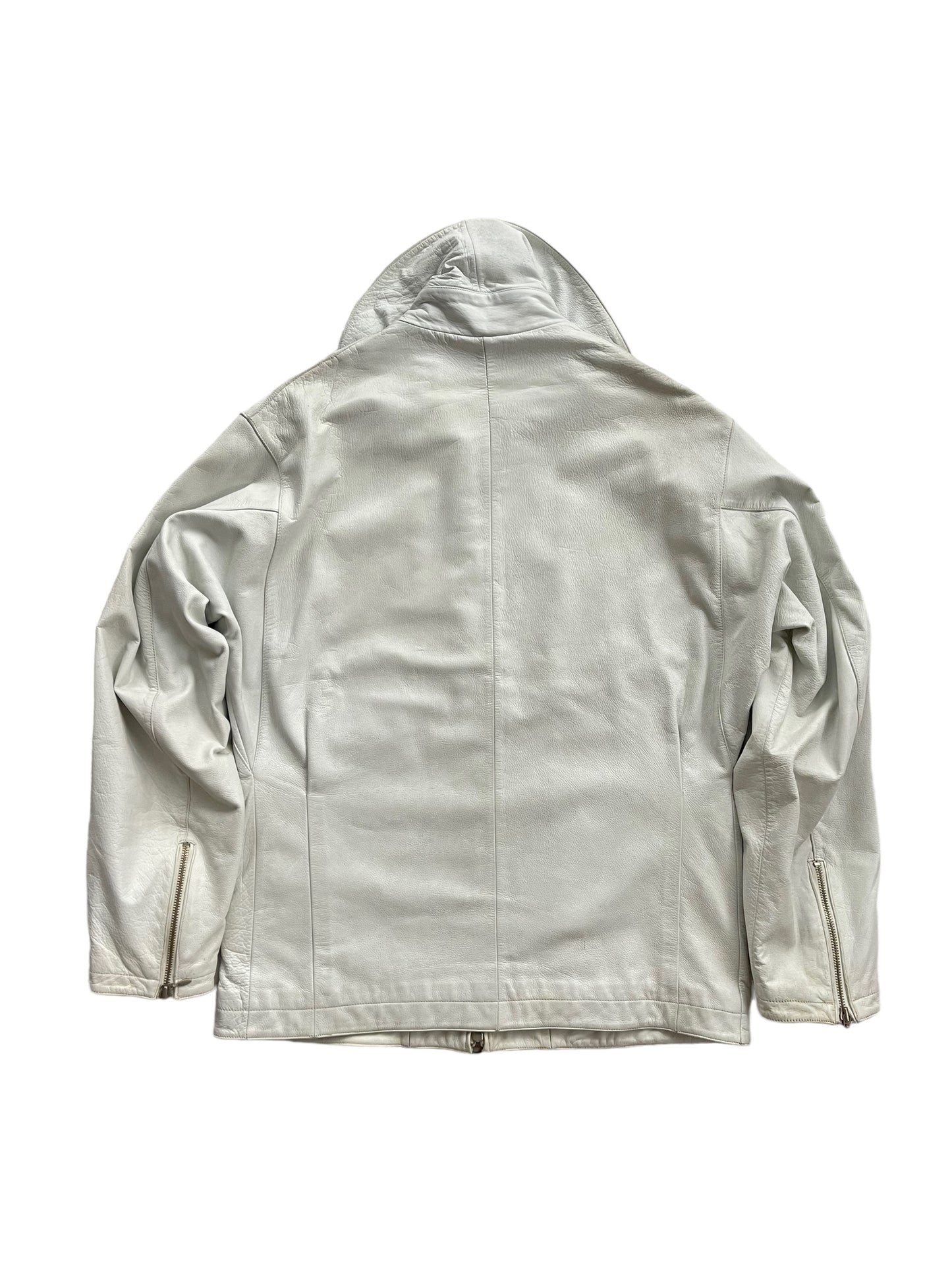 2000s Katharine Hamnett London High Neck Leather Blouson Jacket