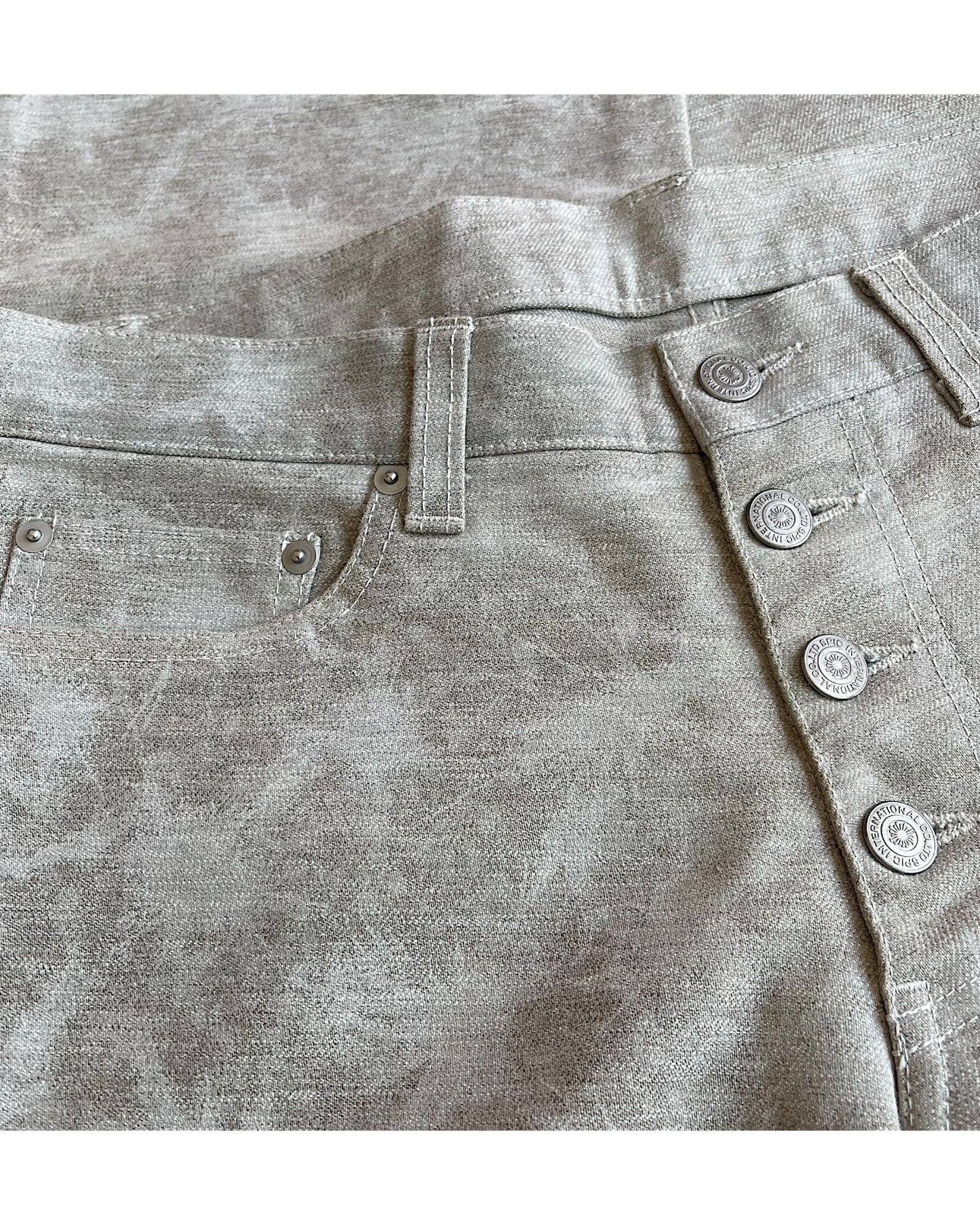 Tornado Mart 'Real History Of Empire Darkness' Printed Flare Denim Jeans