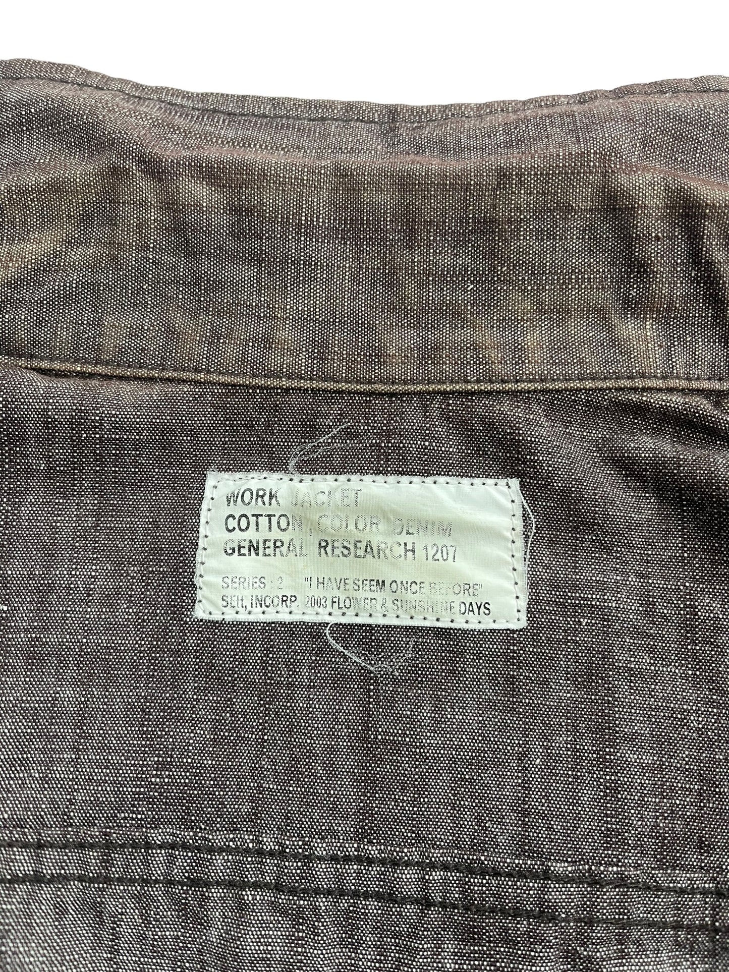 2003 General Research Color Denim Work Trucker Jacket