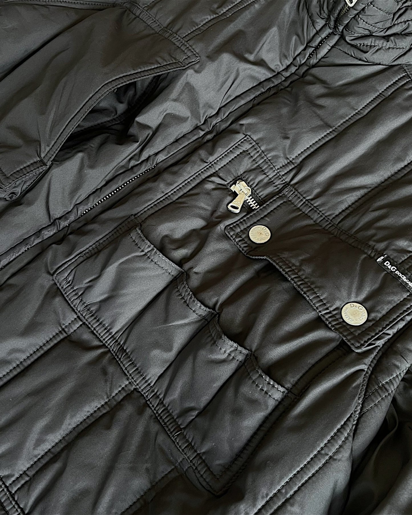 Dolce & Gabbana 2000s Multi-Pocket Down Puffer Vest Jacket