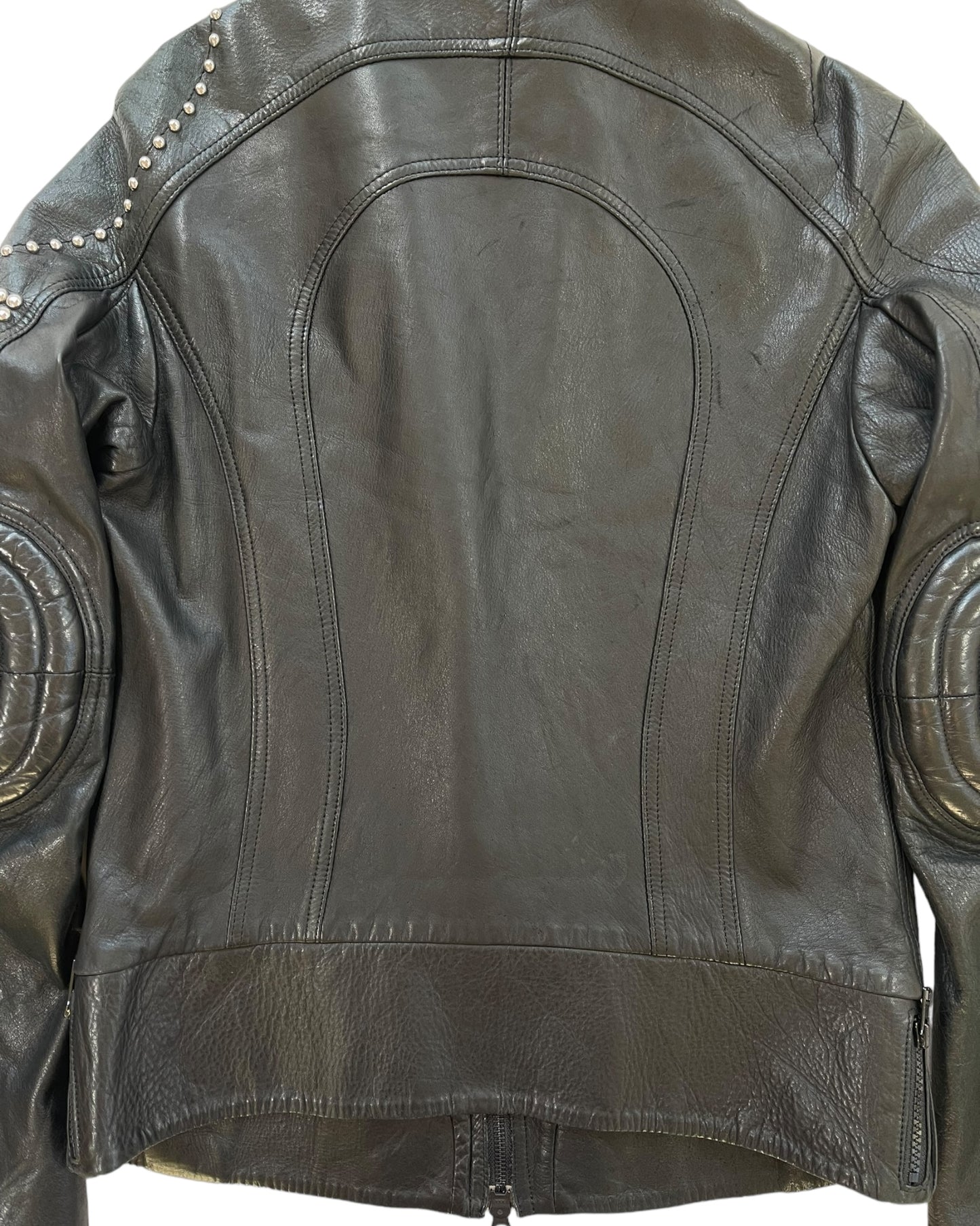 L.G.B. (Le Grand Bleu) SS-Riders Studded Padded Elbow Leather Moto Jacket