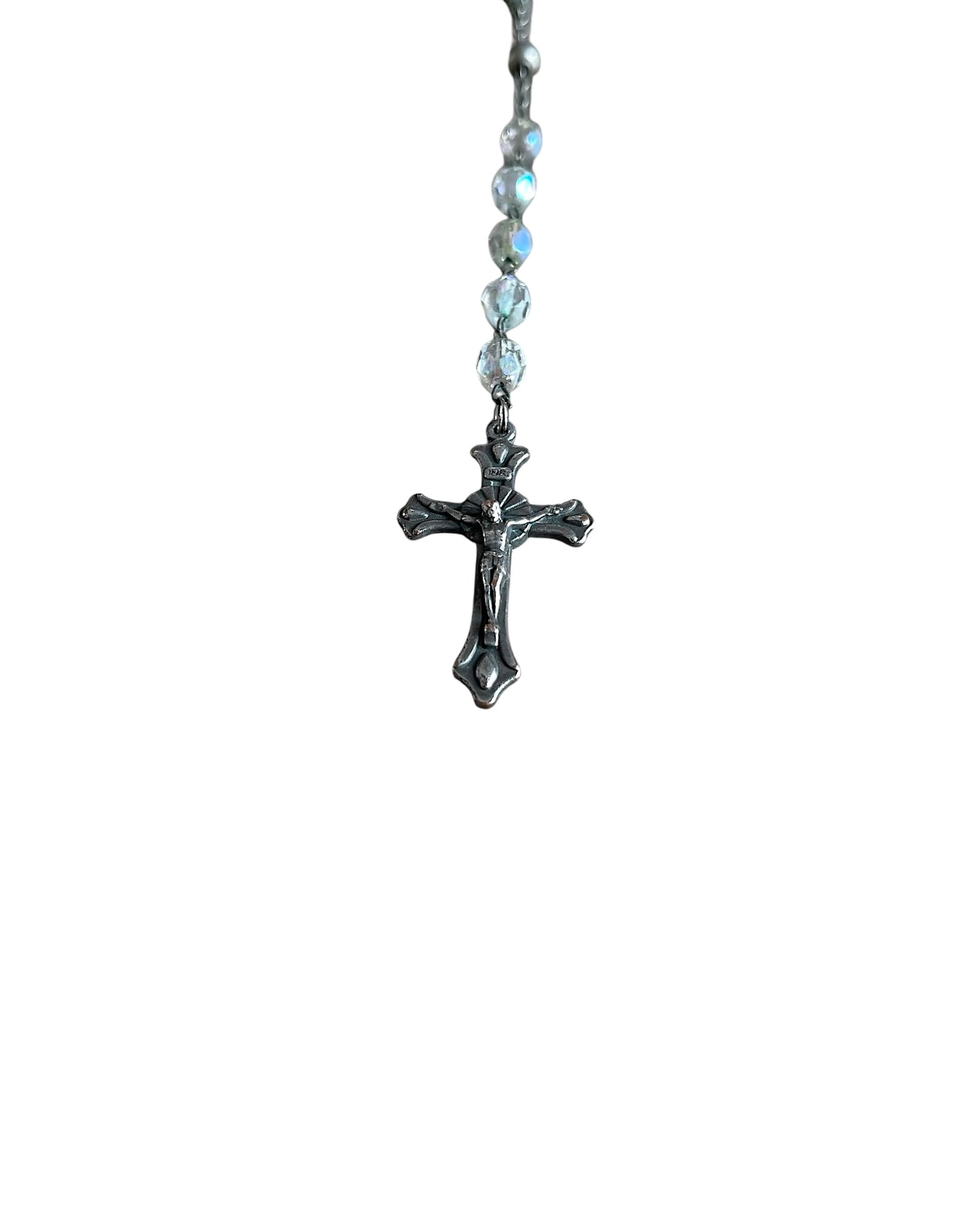 Dolce & Gabbana Cross Rosary Clear Crystals Alloy Necklace