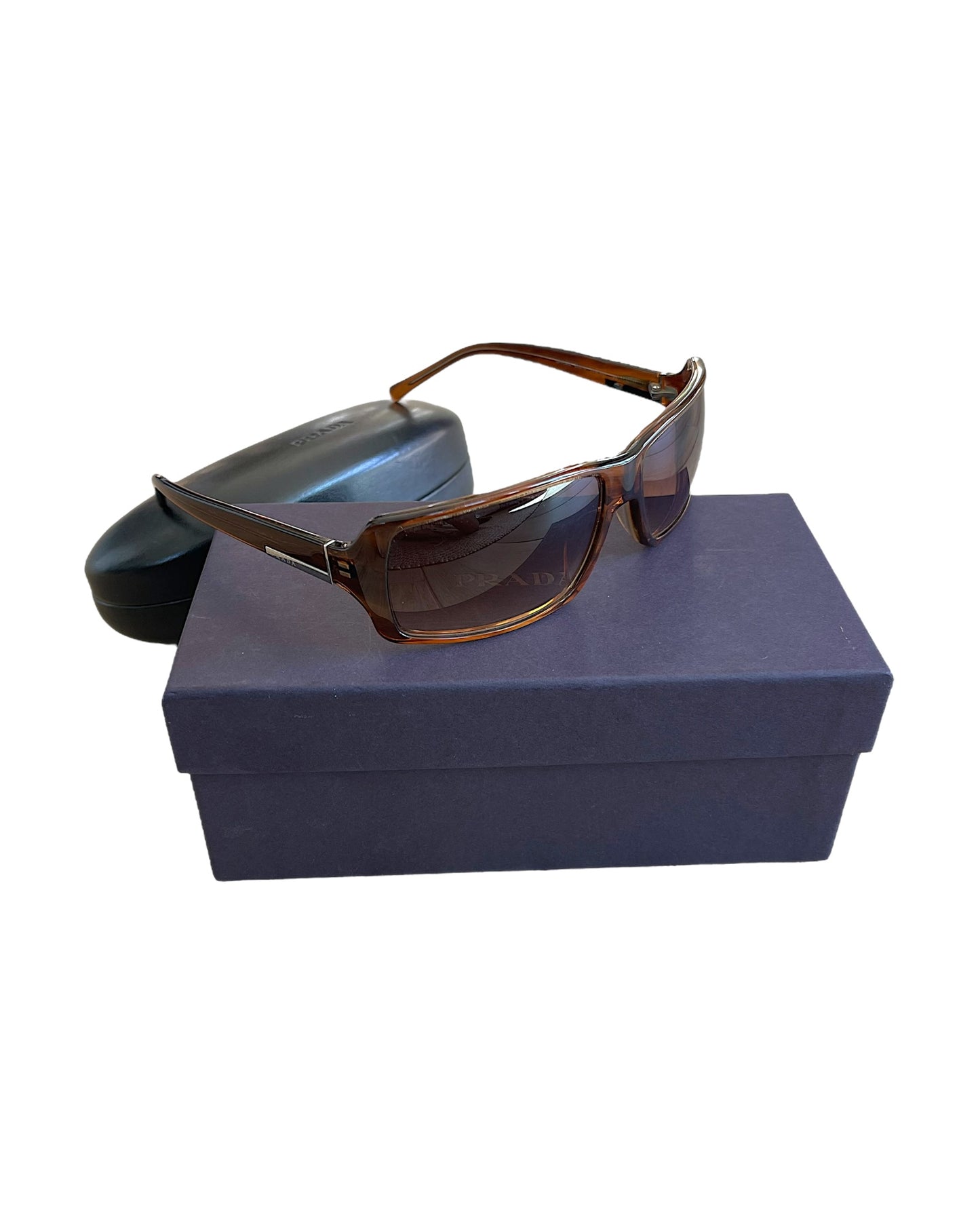 Prada FW08 Brown Rectangular Sunglasses