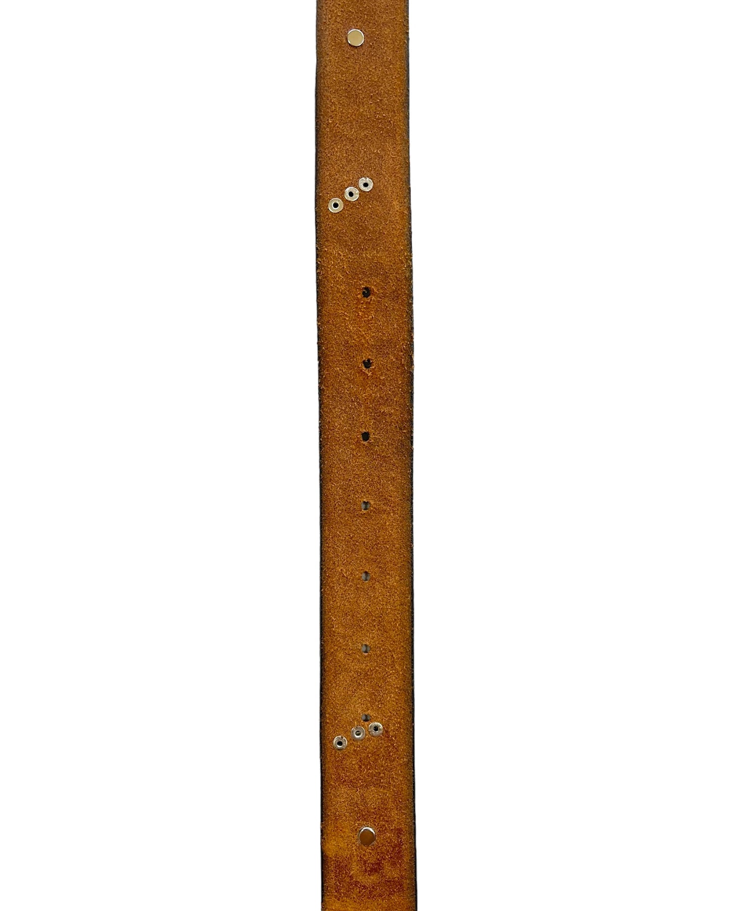 Cabane De Zucca Silver Skull Floral Embossed Leather Belt