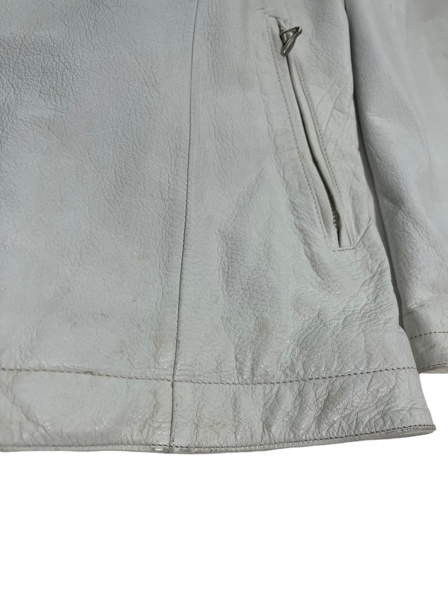 2000s Katharine Hamnett London High Neck Leather Blouson Jacket