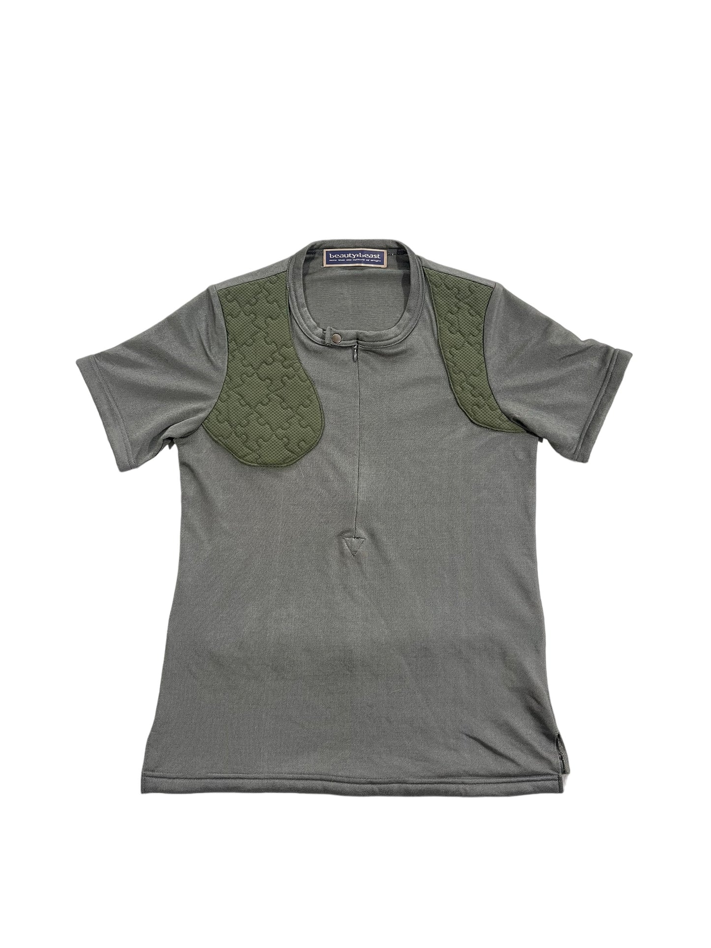 2000s Beauty:Beast Padded Puzzle Panel Cycling Mesh Top