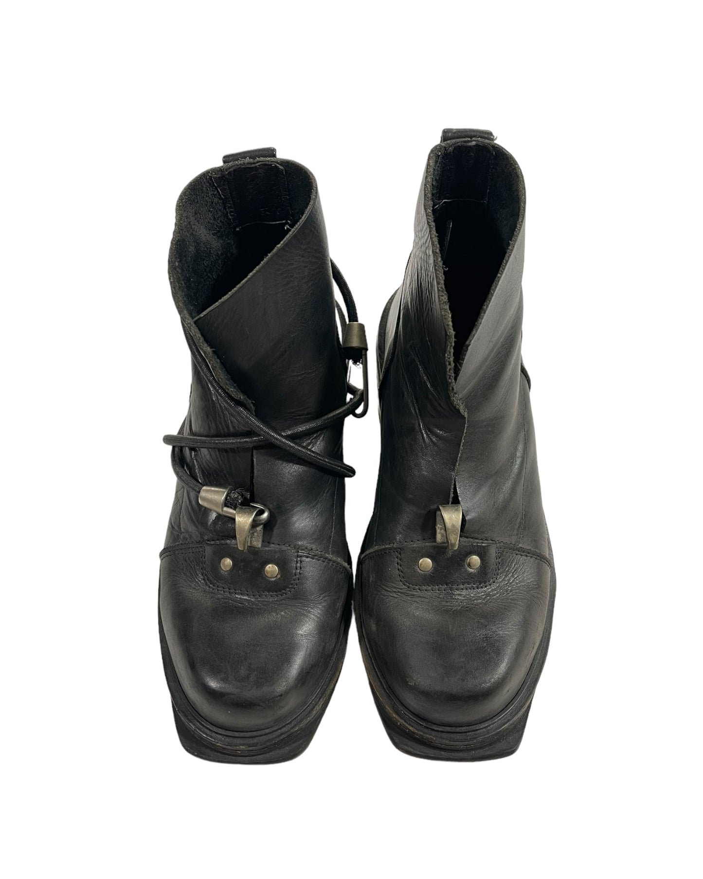 Dirk Bikkembergs AW97 Steel Heel Bungee Cord Leather Boots