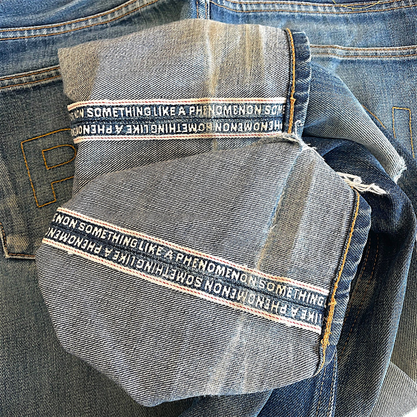 Phenomenon 00s Logo Straight Leg Selvedge Denim Jeans