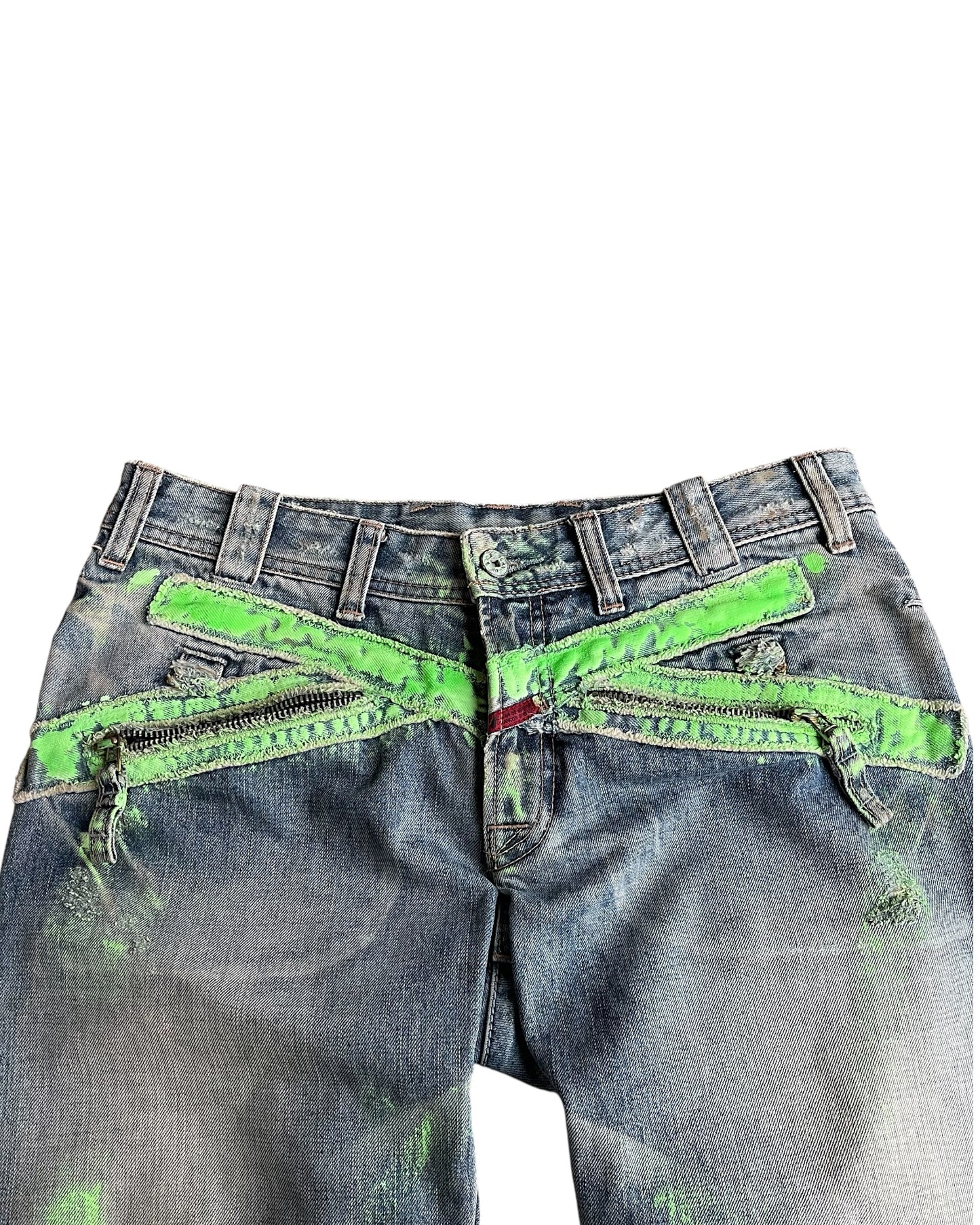 Marithé + François Girbaud X Cross Patch Painted Denim Jeans