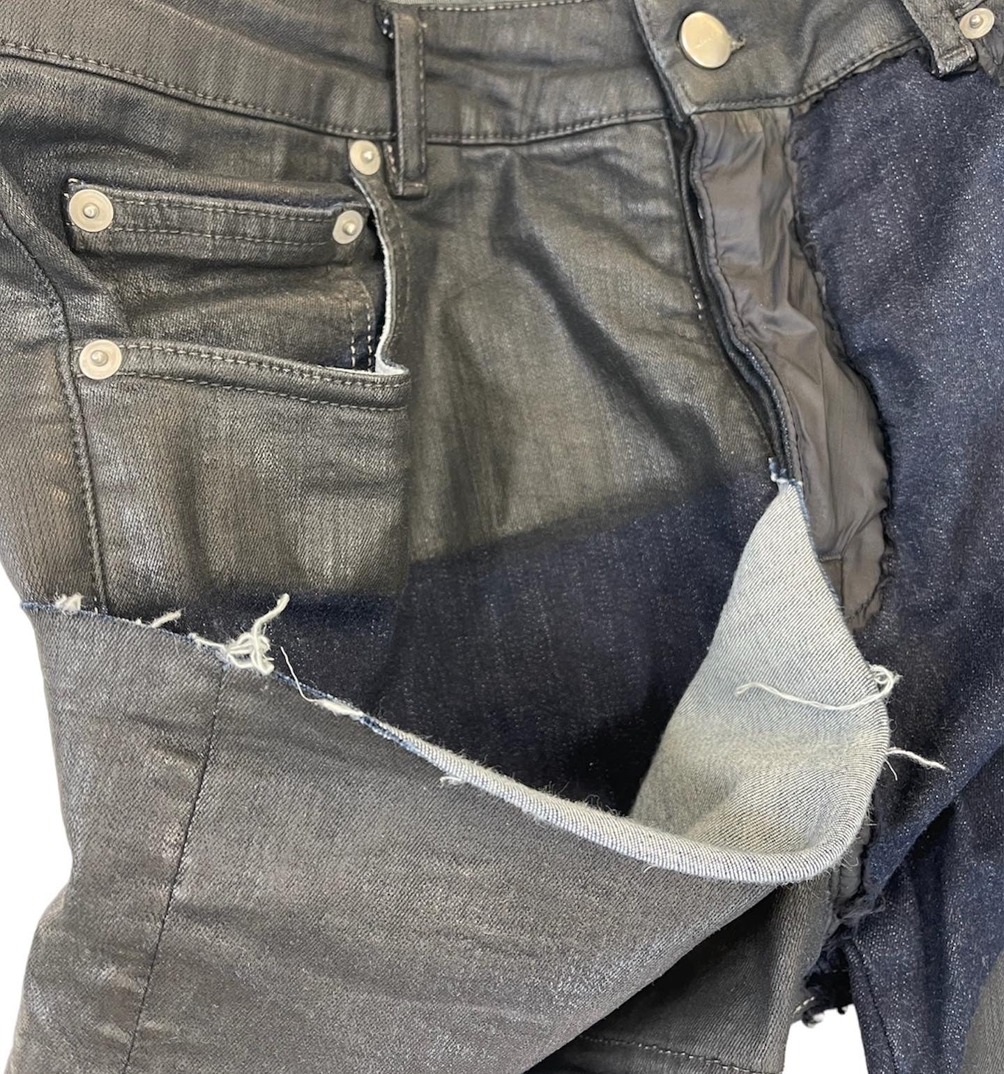 SS19 Rick Owens “Babel” Tyrone Patchwork Cropped Denim