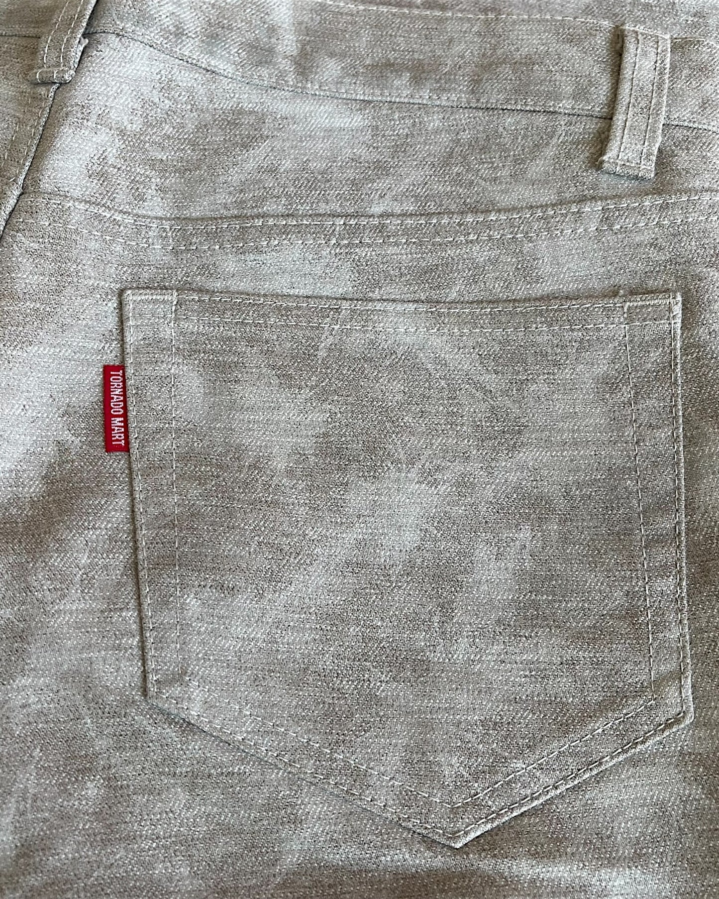 Tornado Mart 'Real History Of Empire Darkness' Printed Flare Denim Jeans