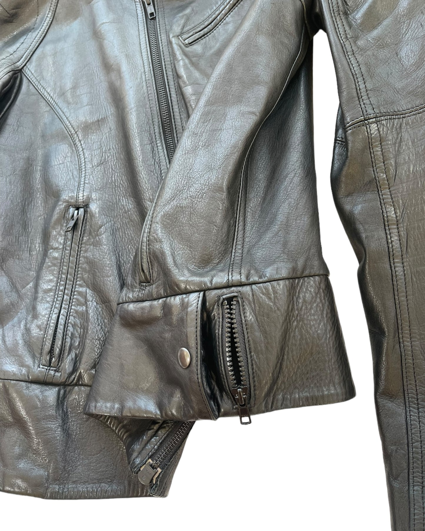 L.G.B. (Le Grand Bleu) SS-Riders Studded Padded Elbow Leather Moto Jacket