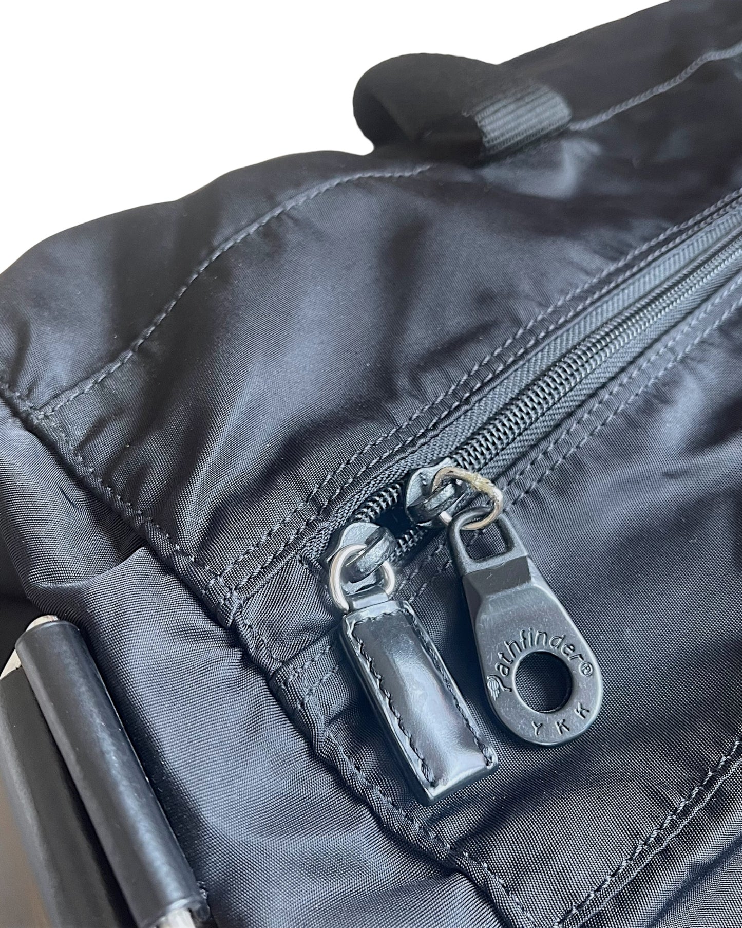 Prada Nylon & Leather Trim Drum Duffle Luggage Bag