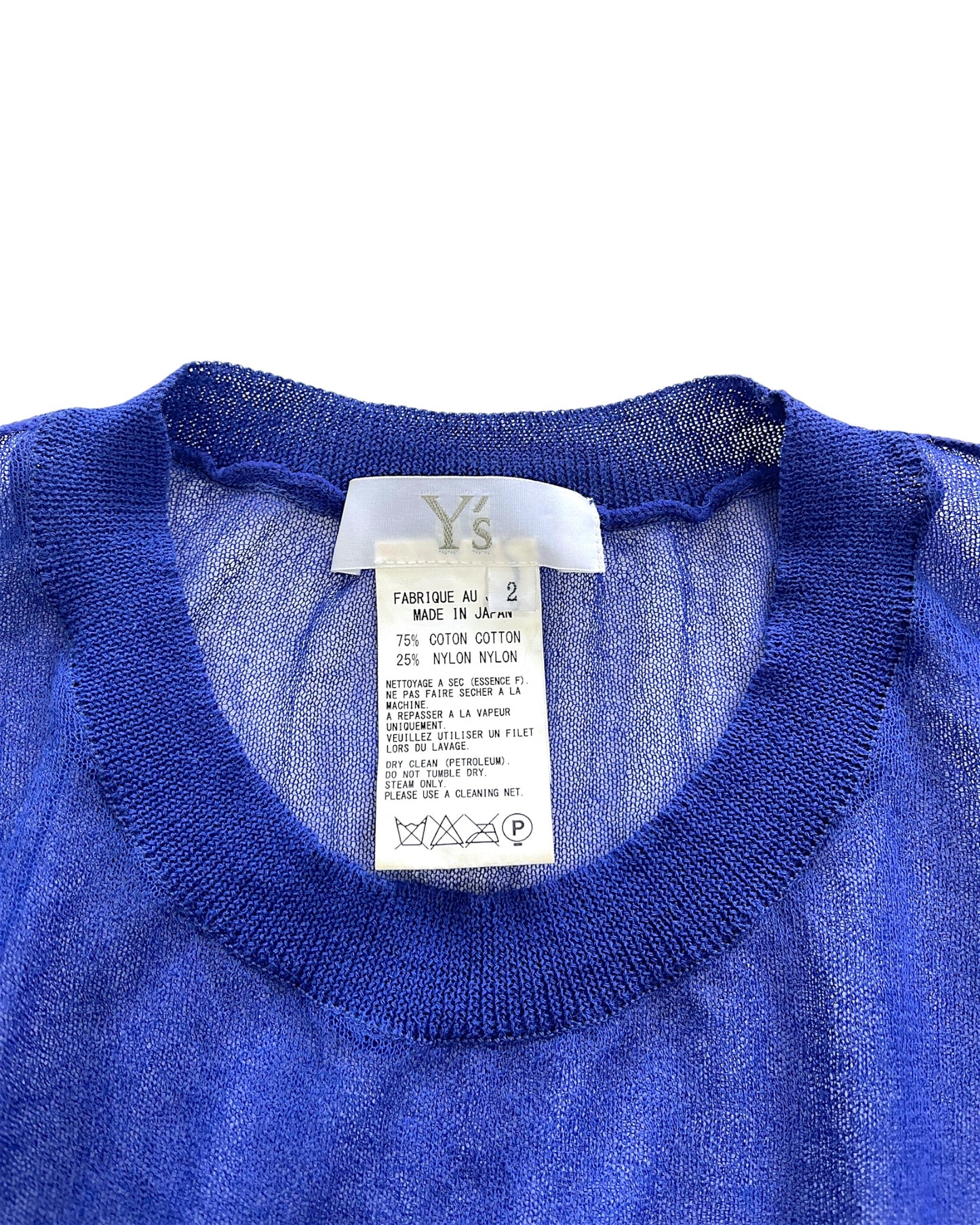 Y's Yohji Yamamoto SS13 Mesh Sheer Ribbed Long Sleeve Top