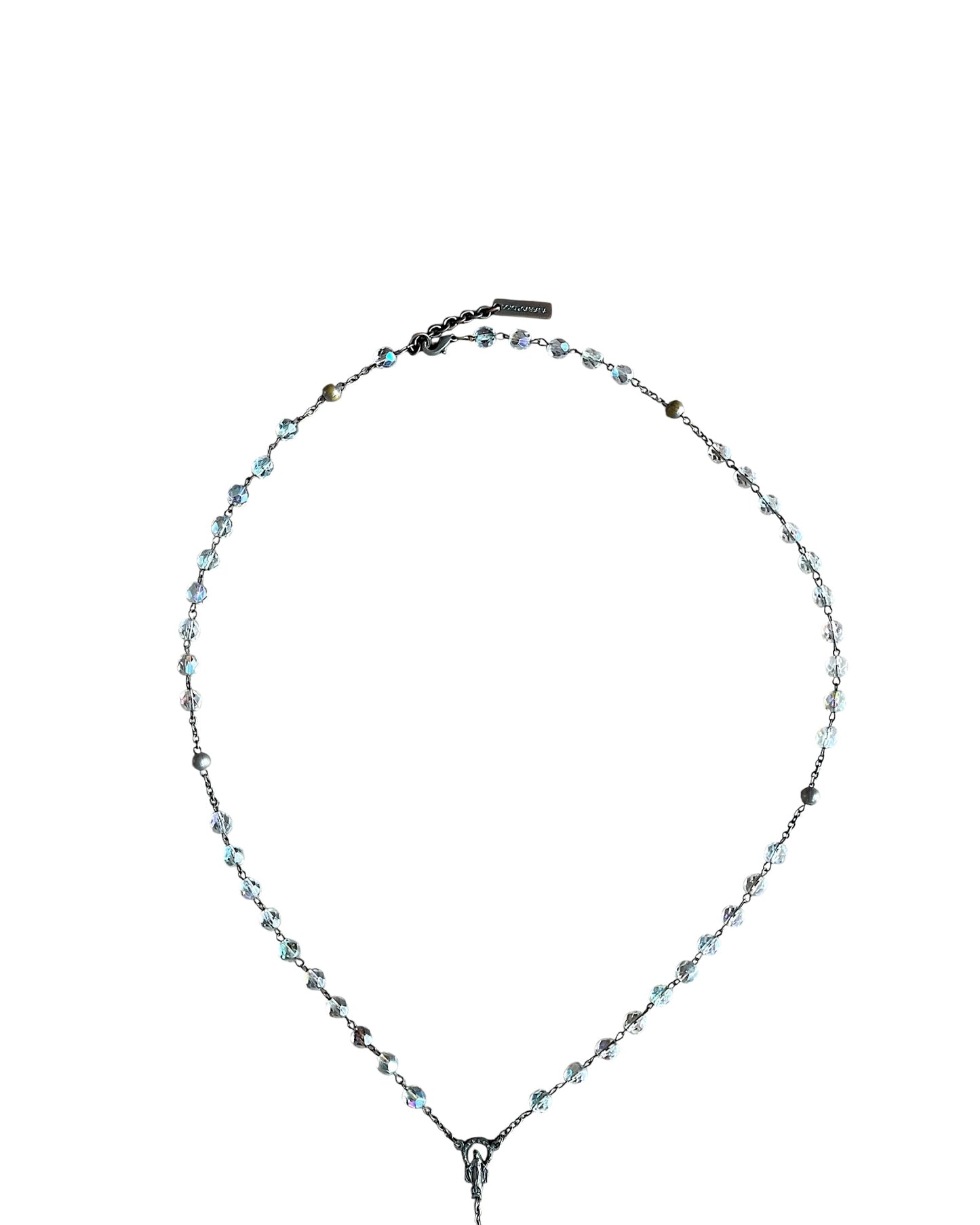 Dolce & Gabbana Cross Rosary Clear Crystals Alloy Necklace