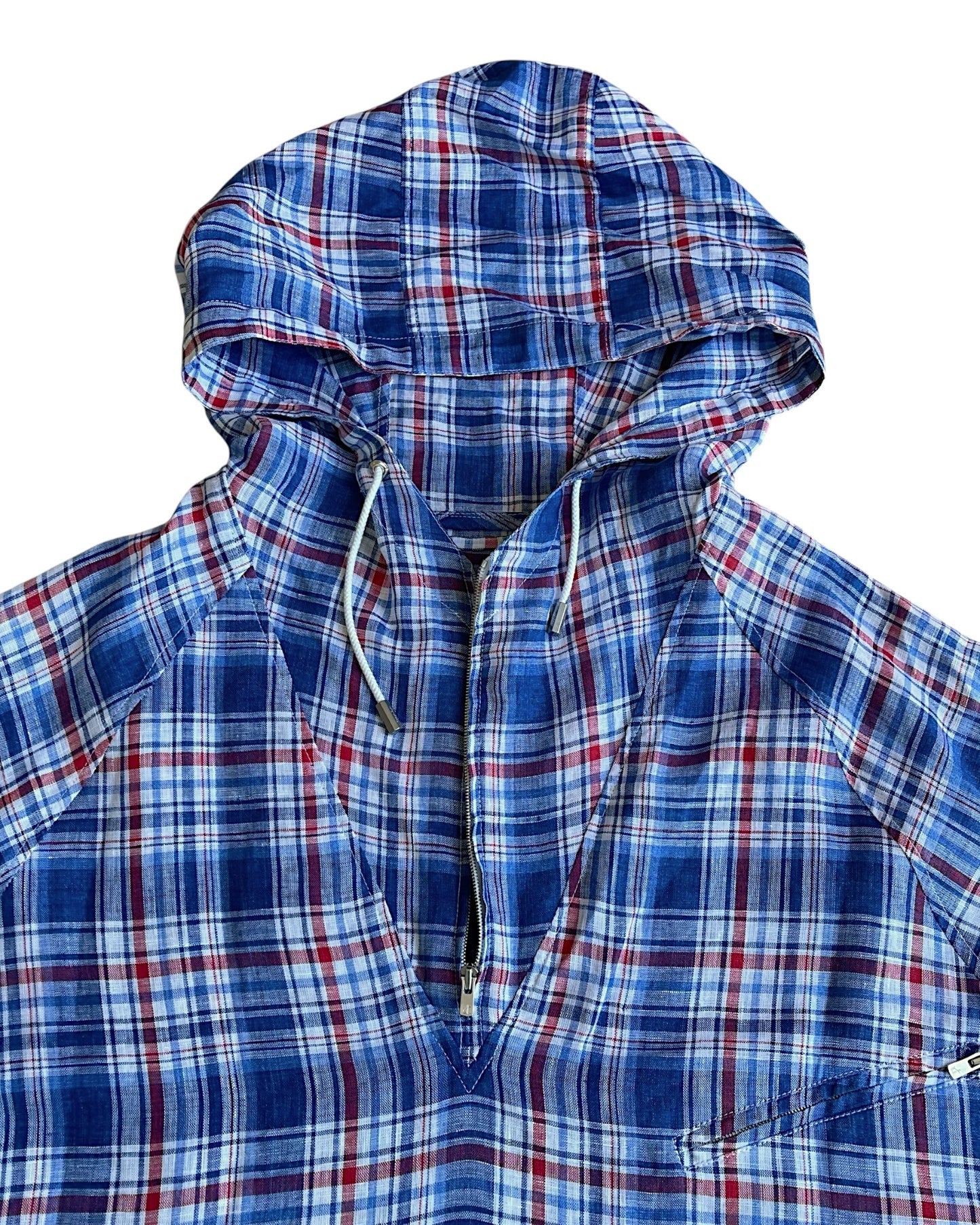 Visvim Plaid Linen Anorak Hooded Pullover