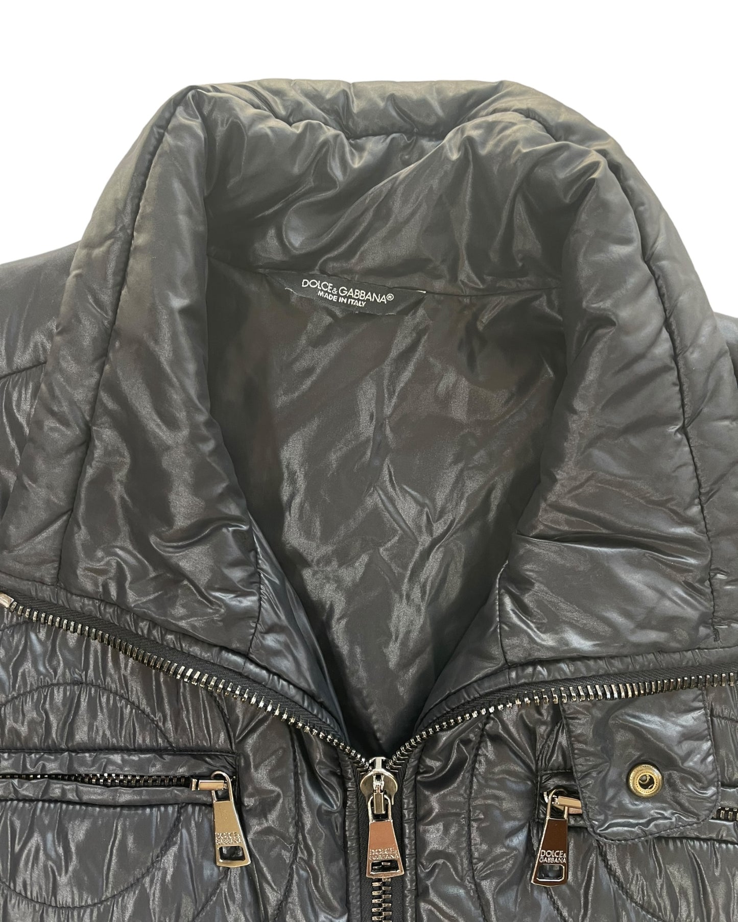 Dolce & Gabbana 00s Circular Pattern Nylon Padded Jacket