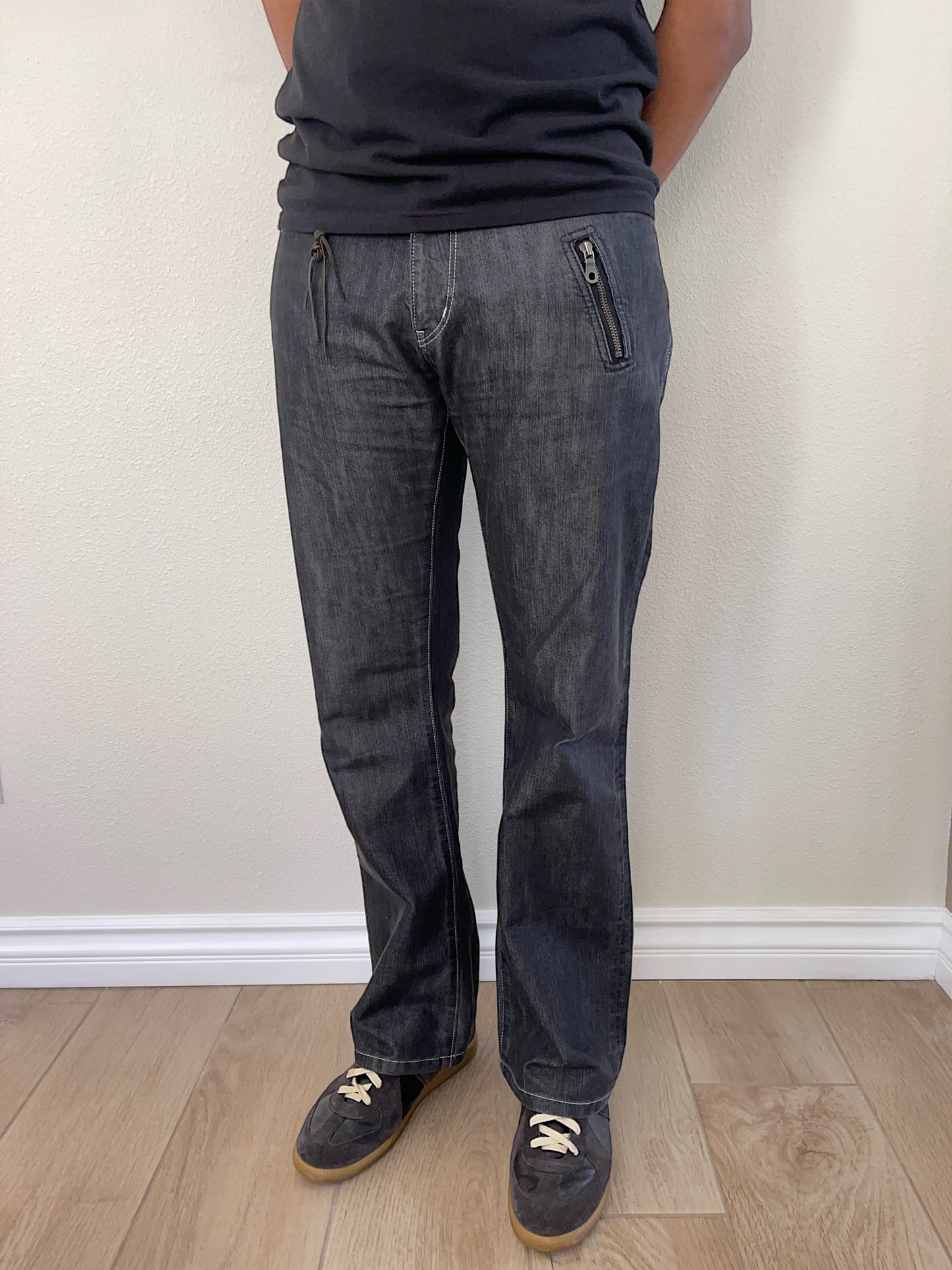 2000s Téte Homme White Stitch Straight Leg Denim