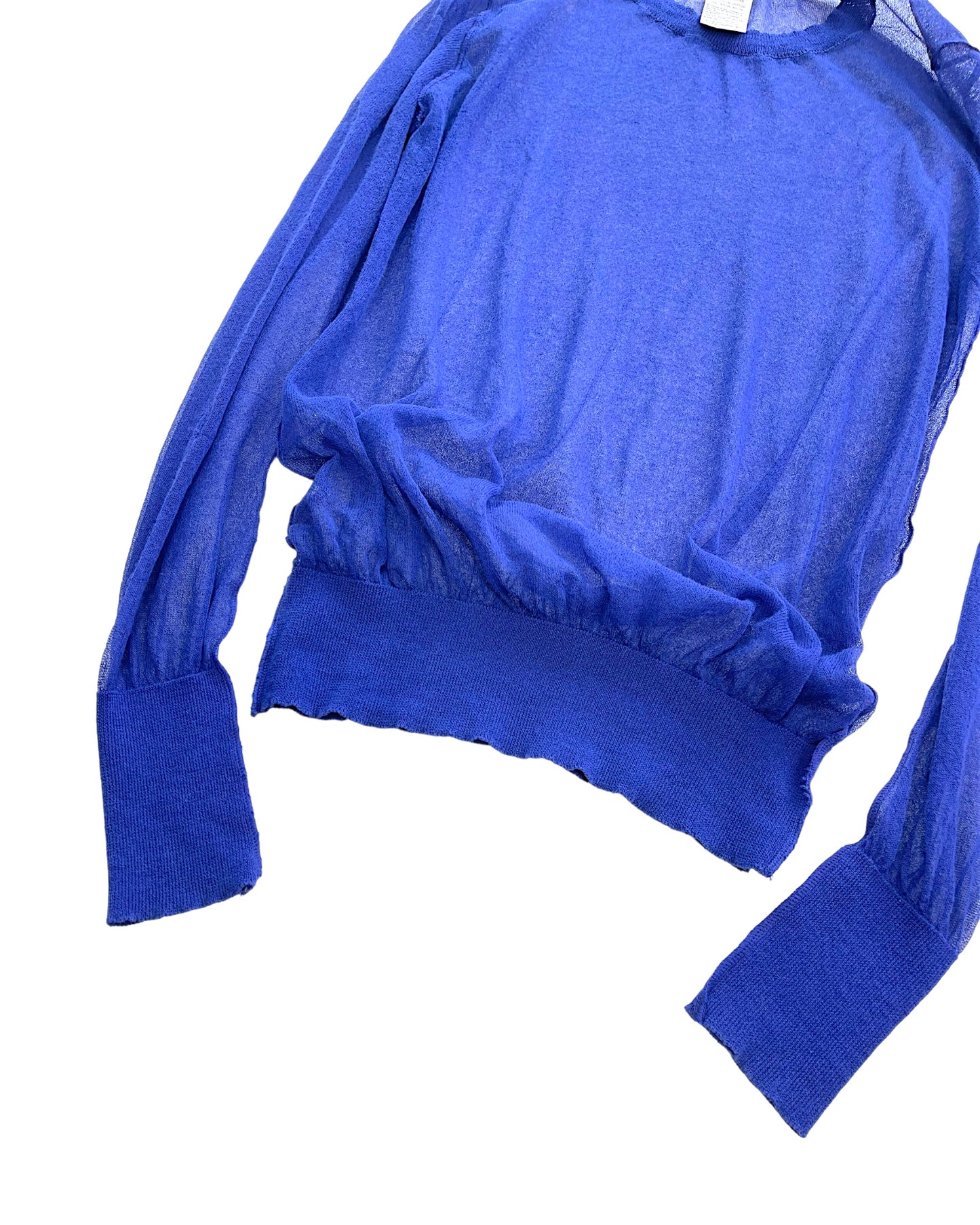 Y's Yohji Yamamoto SS13 Mesh Sheer Ribbed Long Sleeve Top
