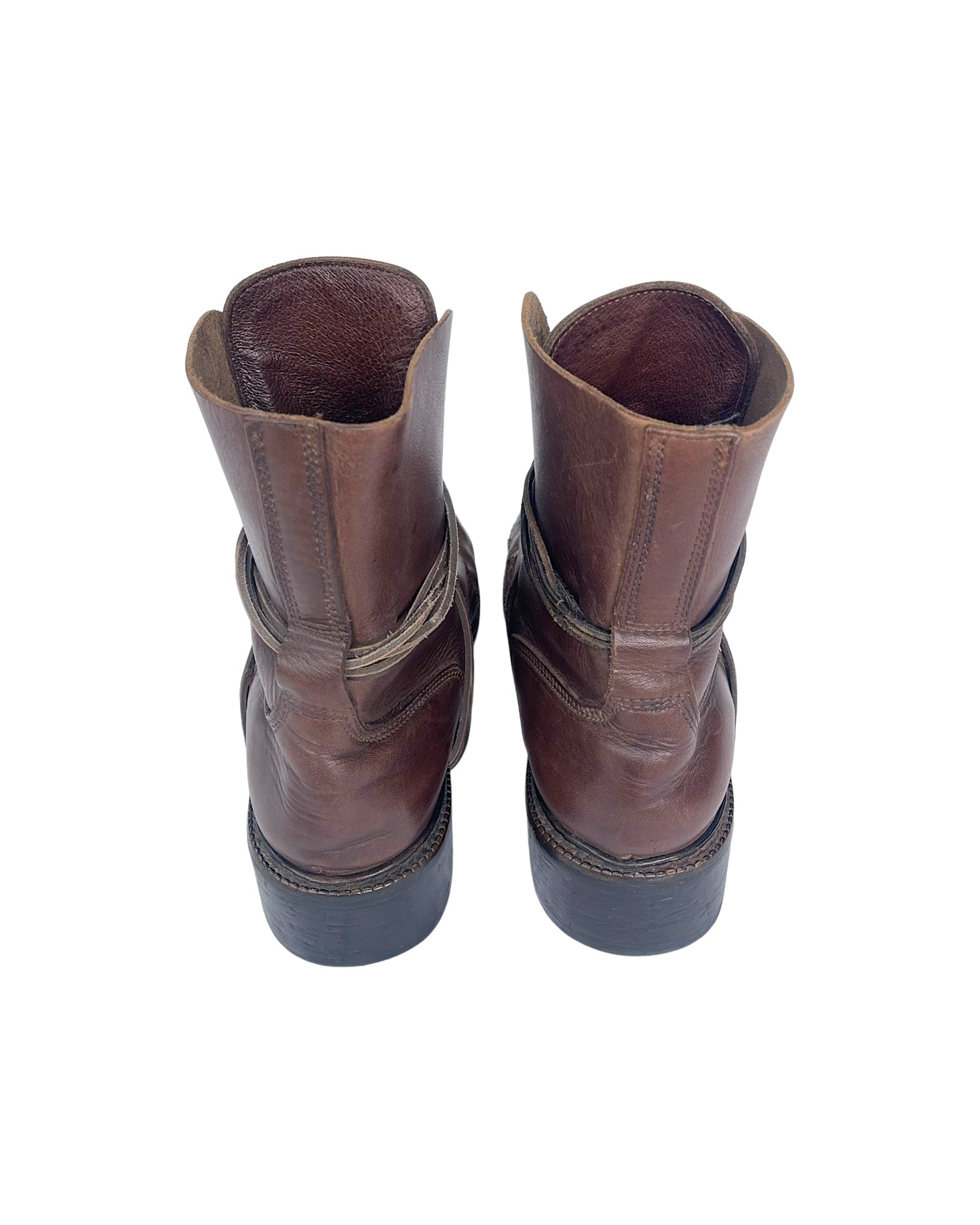 Dirk Bikkembergs AW94 Lace Through Heel Leather Boots