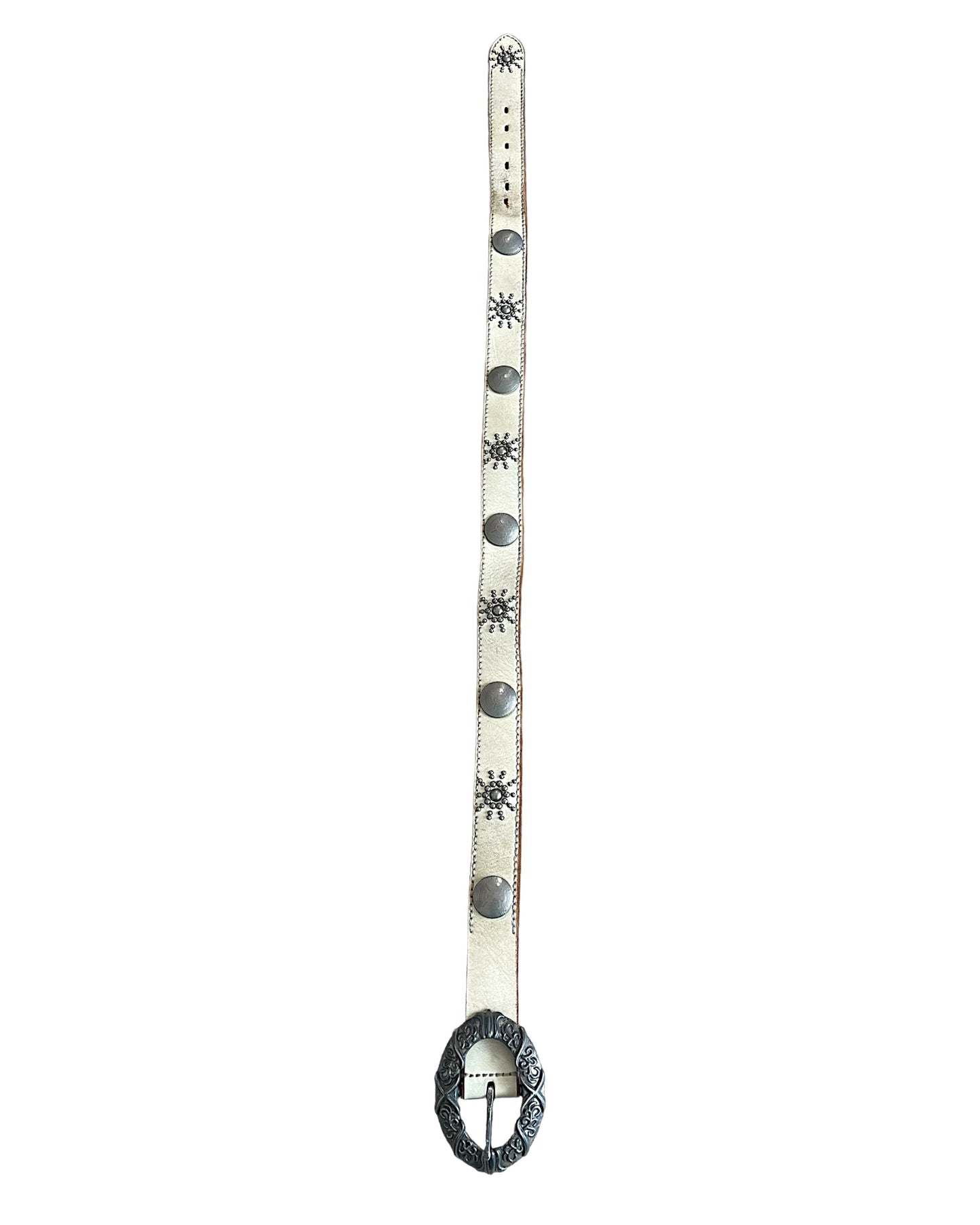 Tornado Mart Concho Studded Coin Engraved Leather Belt