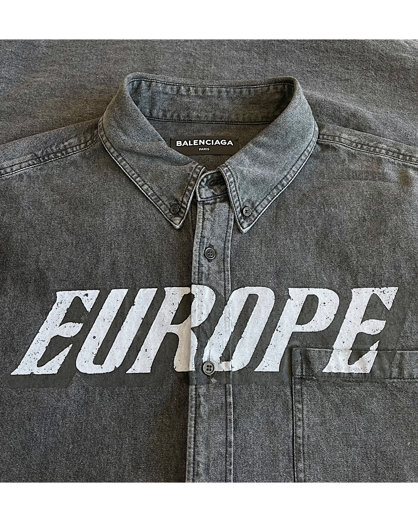 Balenciaga SS17 Europe Oversized Sleeveless Denim Shirt