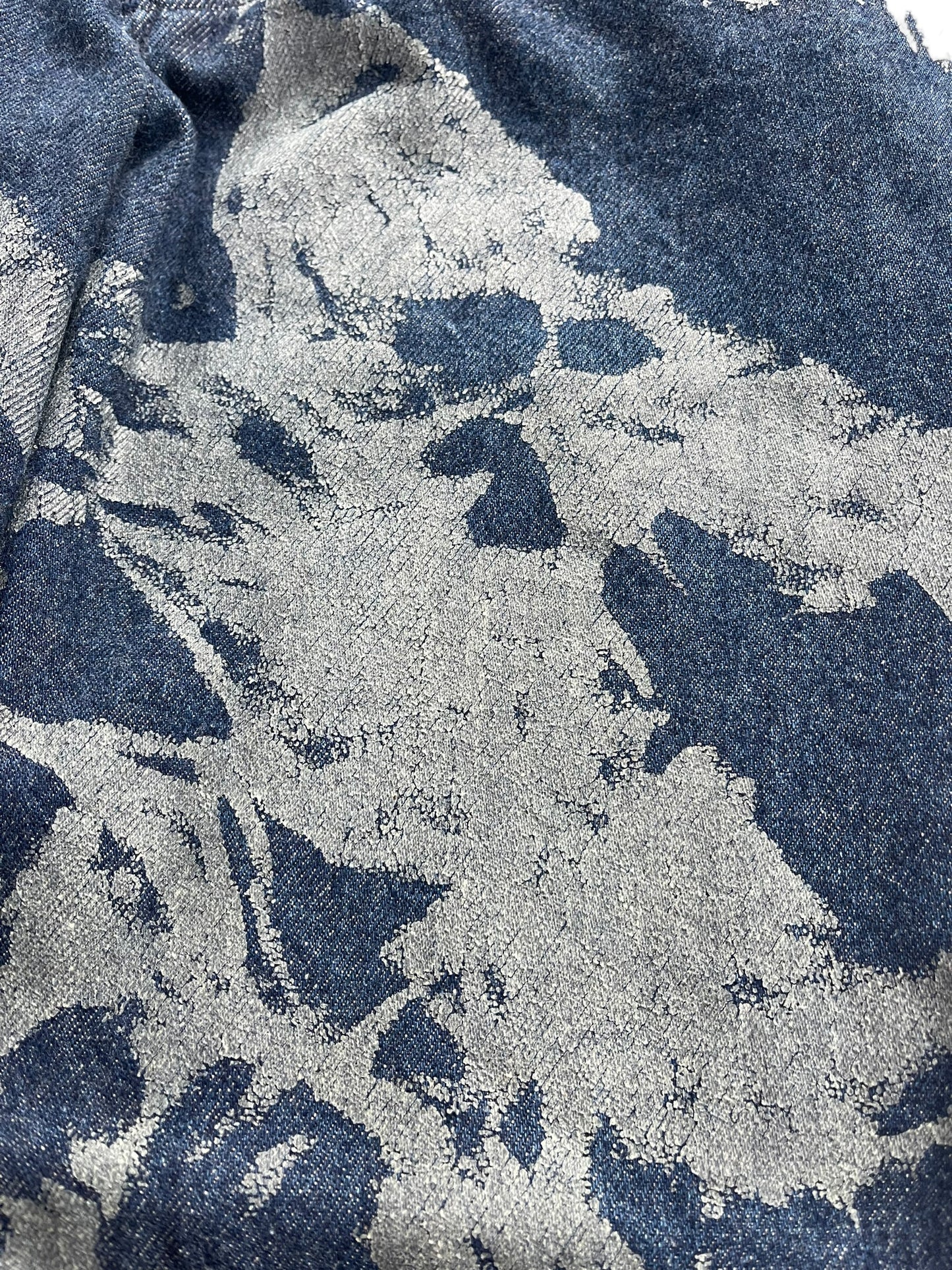 Beauty:Beast 00s Satin Trim Abstract Paint Denim