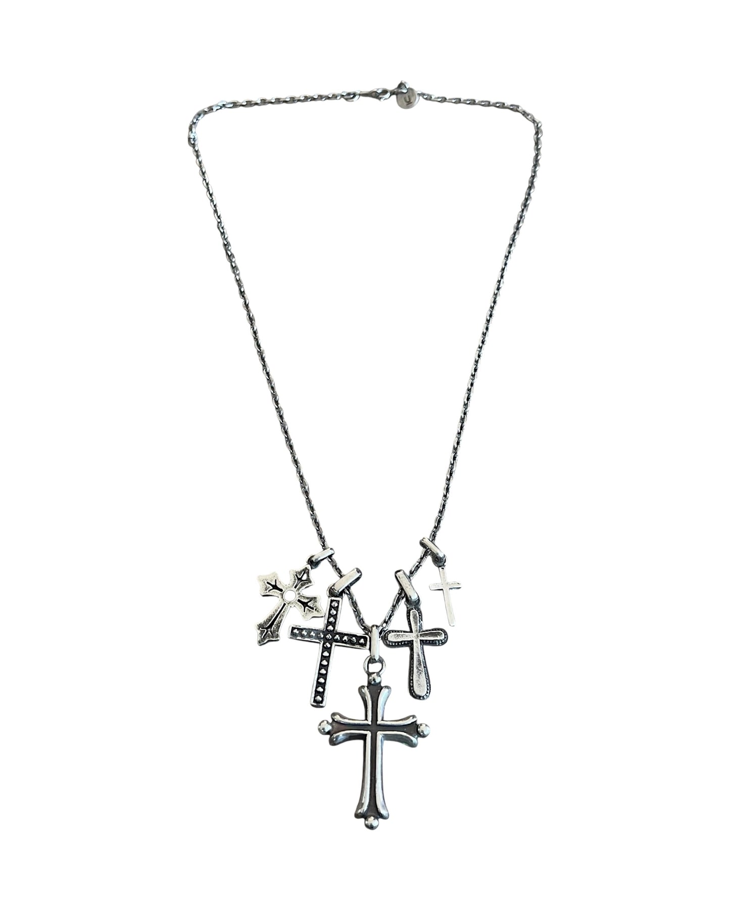 Undercover AW02 "Witch's Cell Division" 925 Silver Multi-Cross Pendants Necklace