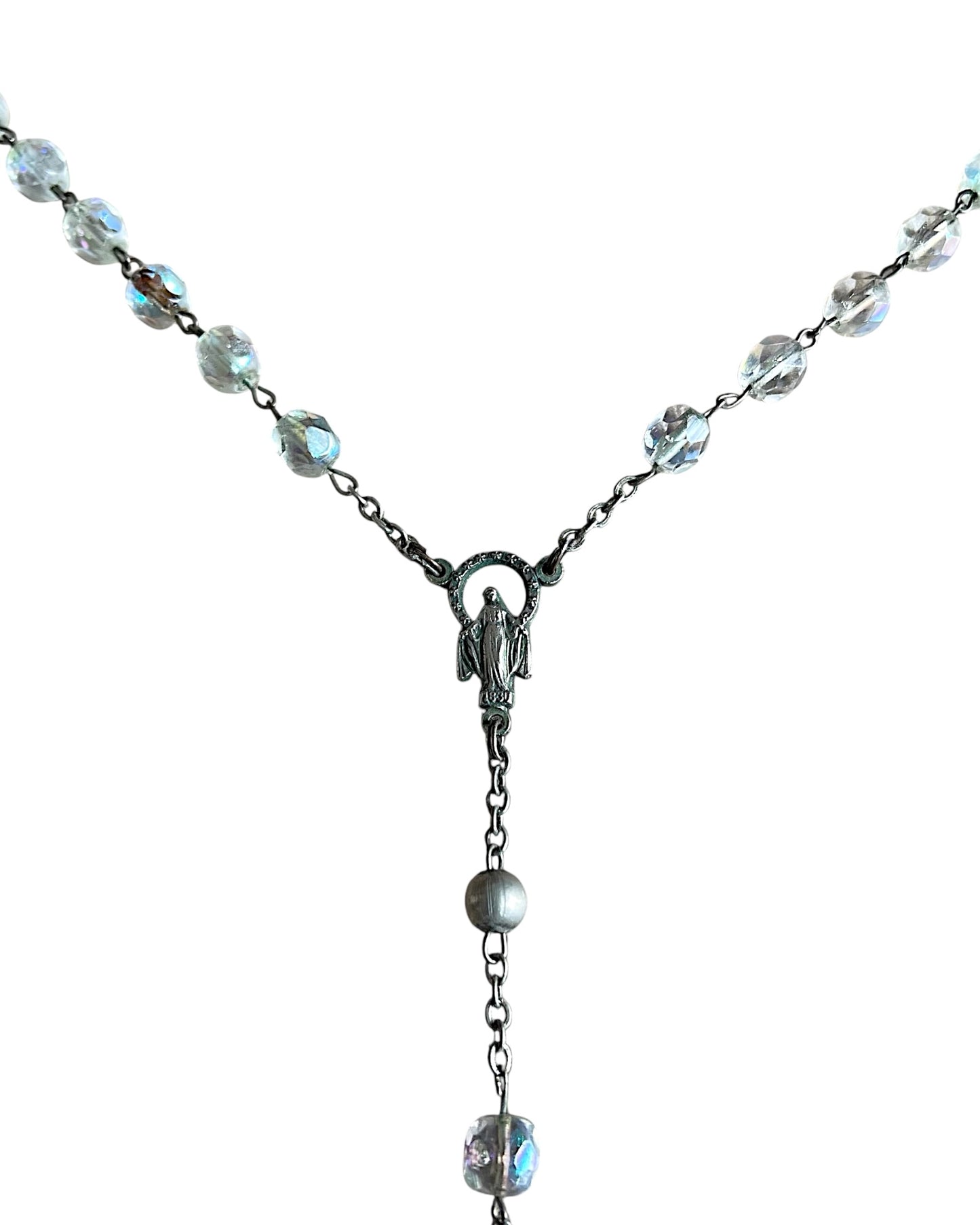 Dolce & Gabbana Cross Rosary Clear Crystals Alloy Necklace