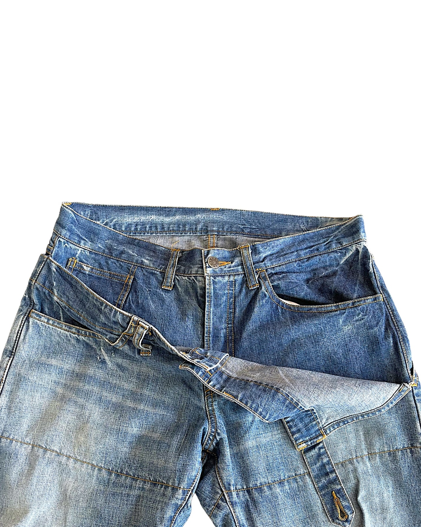 Cabane De Zucca Double Waist Slinger Denim Jeans