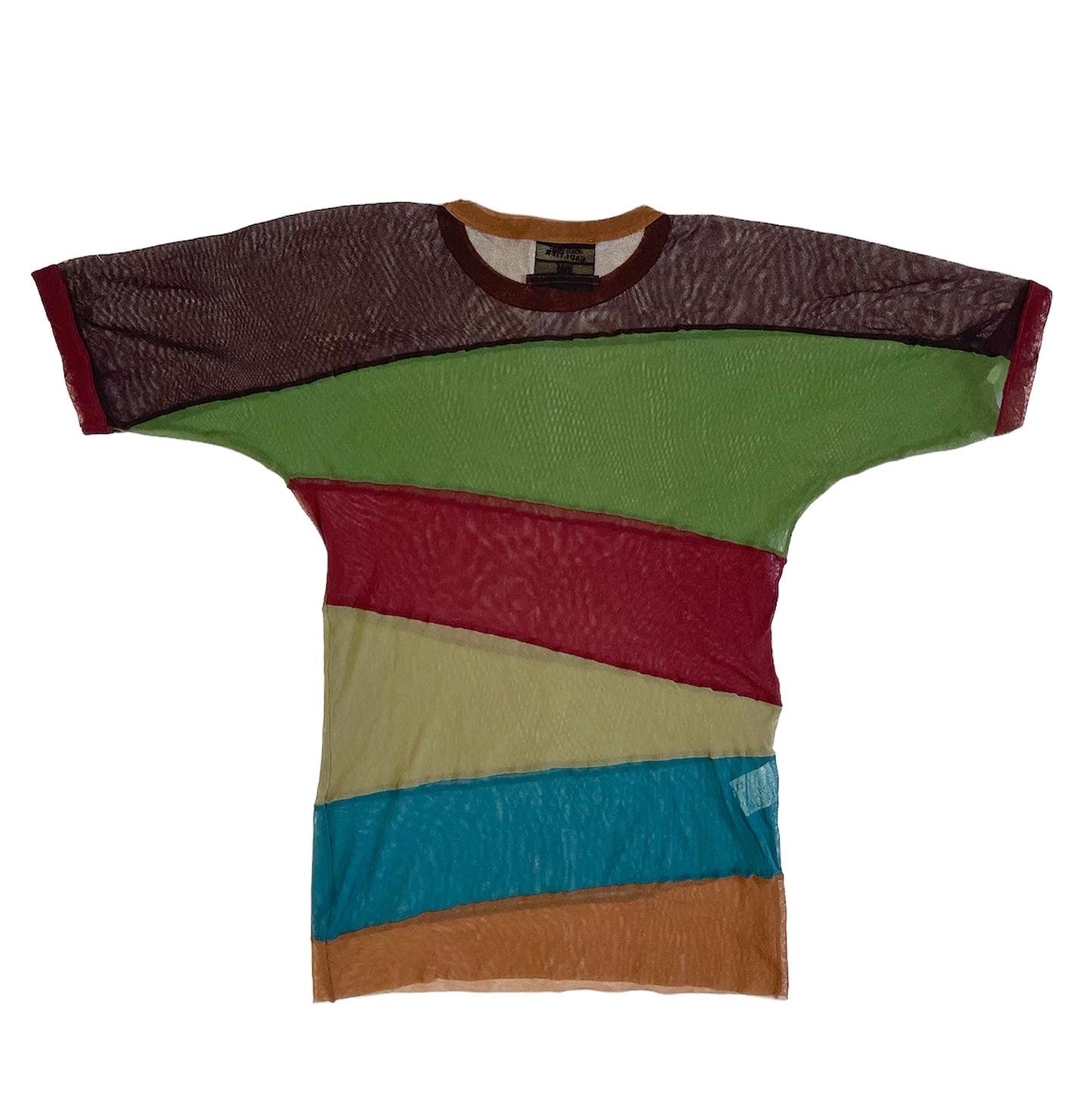 Jean Paul Gaultier Homme Colorblock Mesh Net Top