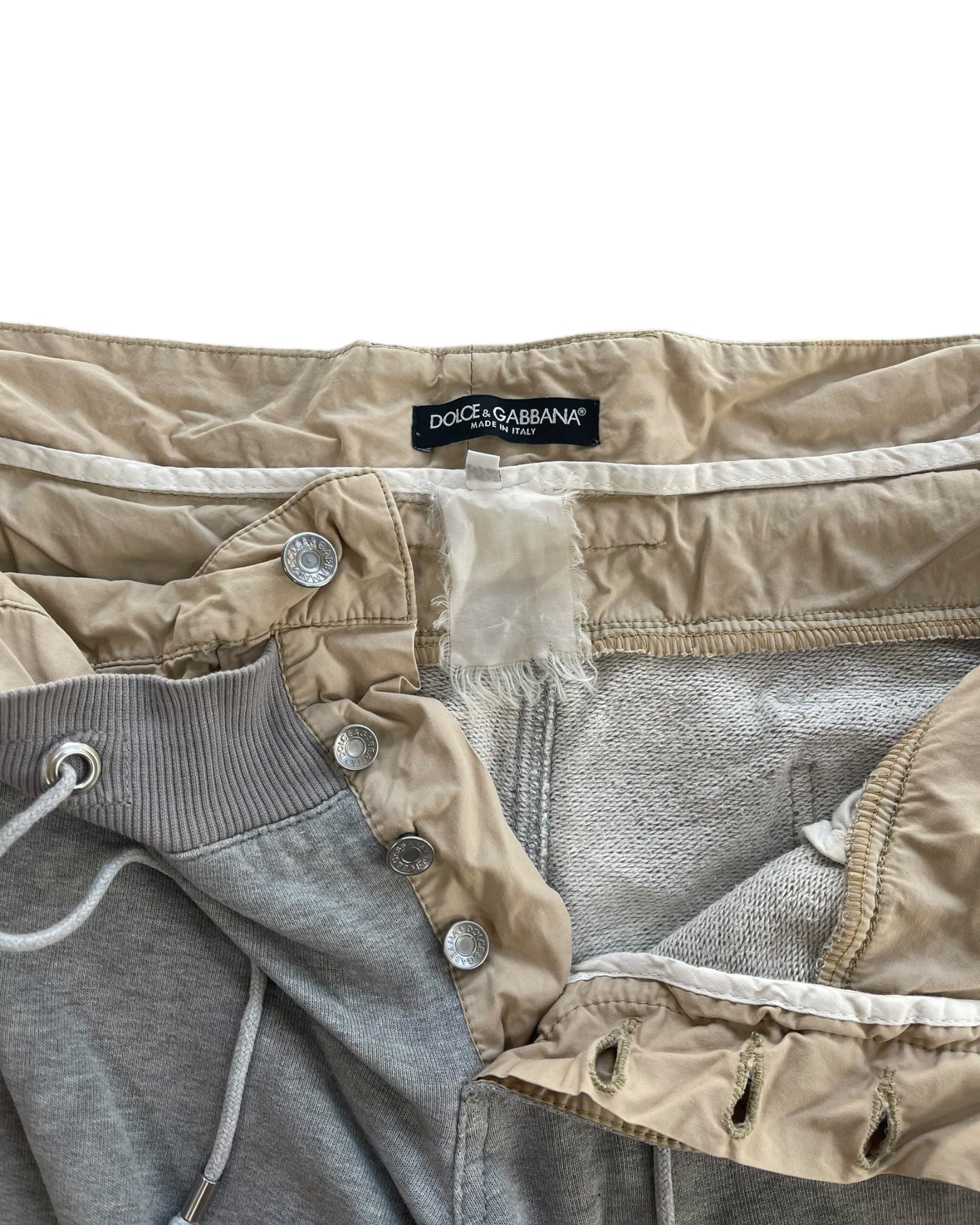 SS2006 Dolce & Gabbana Double Waist Hybrid Sweatpants