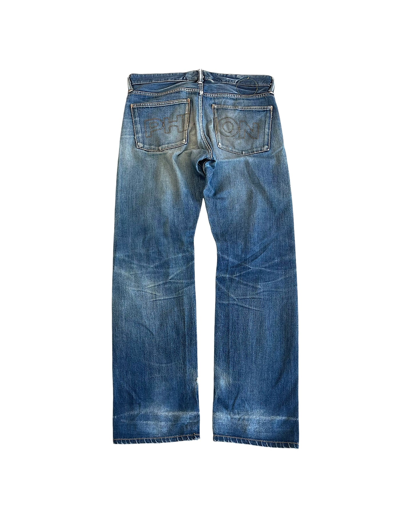 Phenomenon 00s Logo Straight Leg Selvedge Denim Jeans