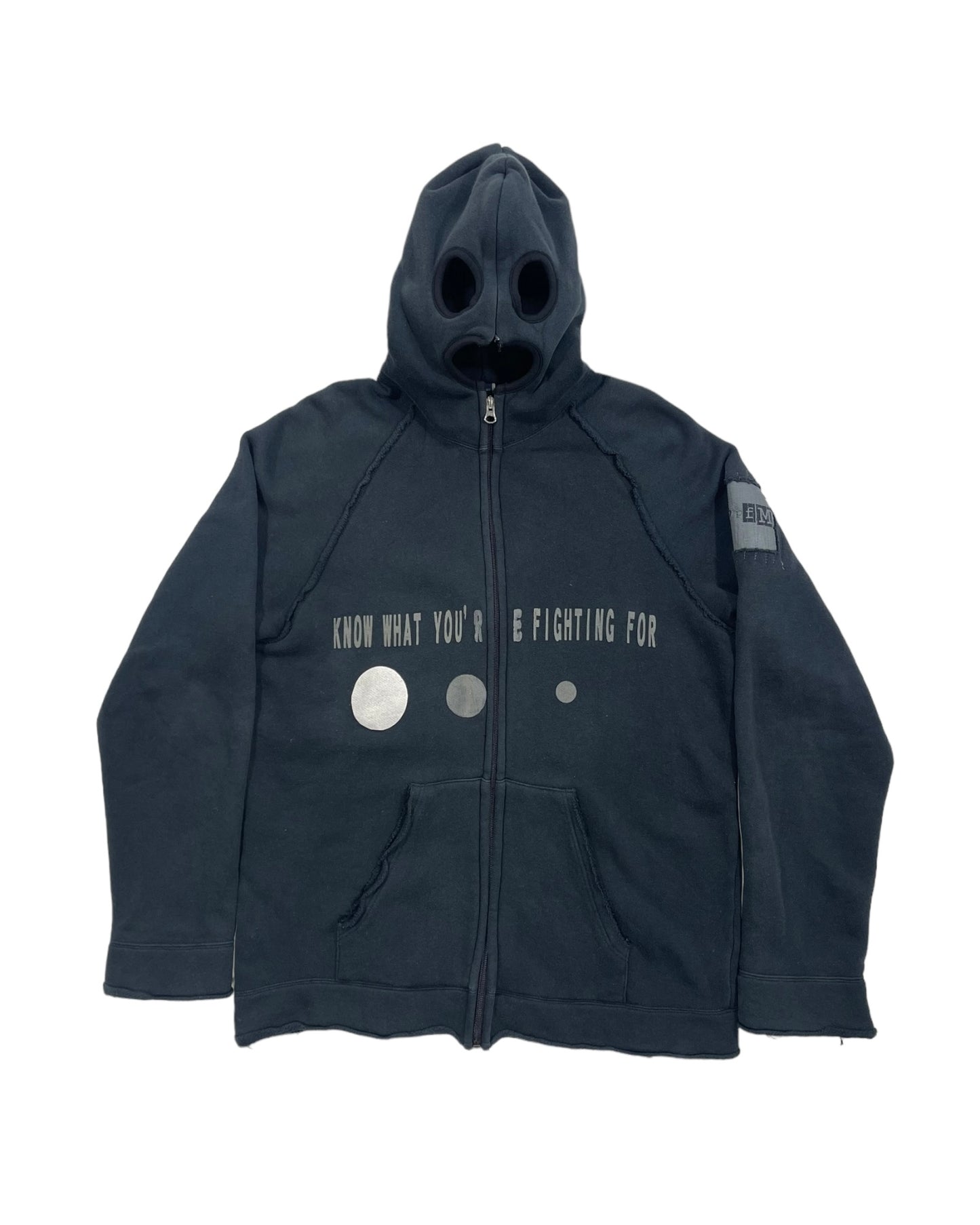 2000s PPFM Know What You’re Fighting For Gimp Mask Hoodie Jacket