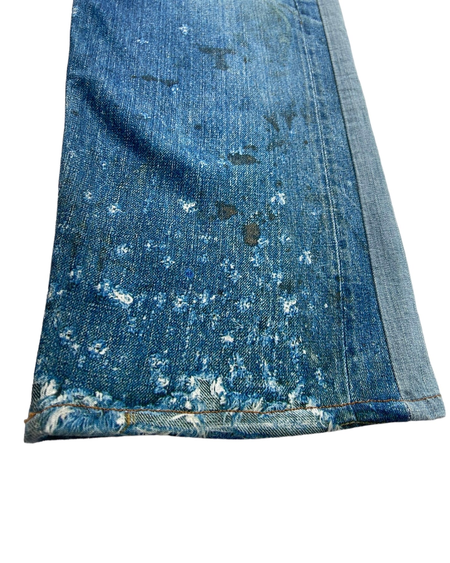 Talking About The Abstraction Trompe l'oeil Distressed Dirt Illusion Print Hybrid Denim
