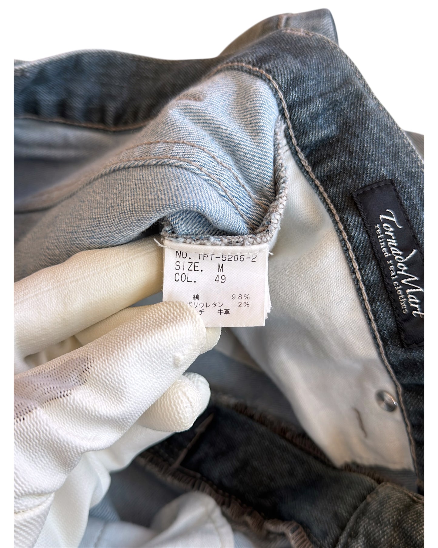 Tornado Mart Mega Whisker Marble Print Ash Bootcut Denim Jeans