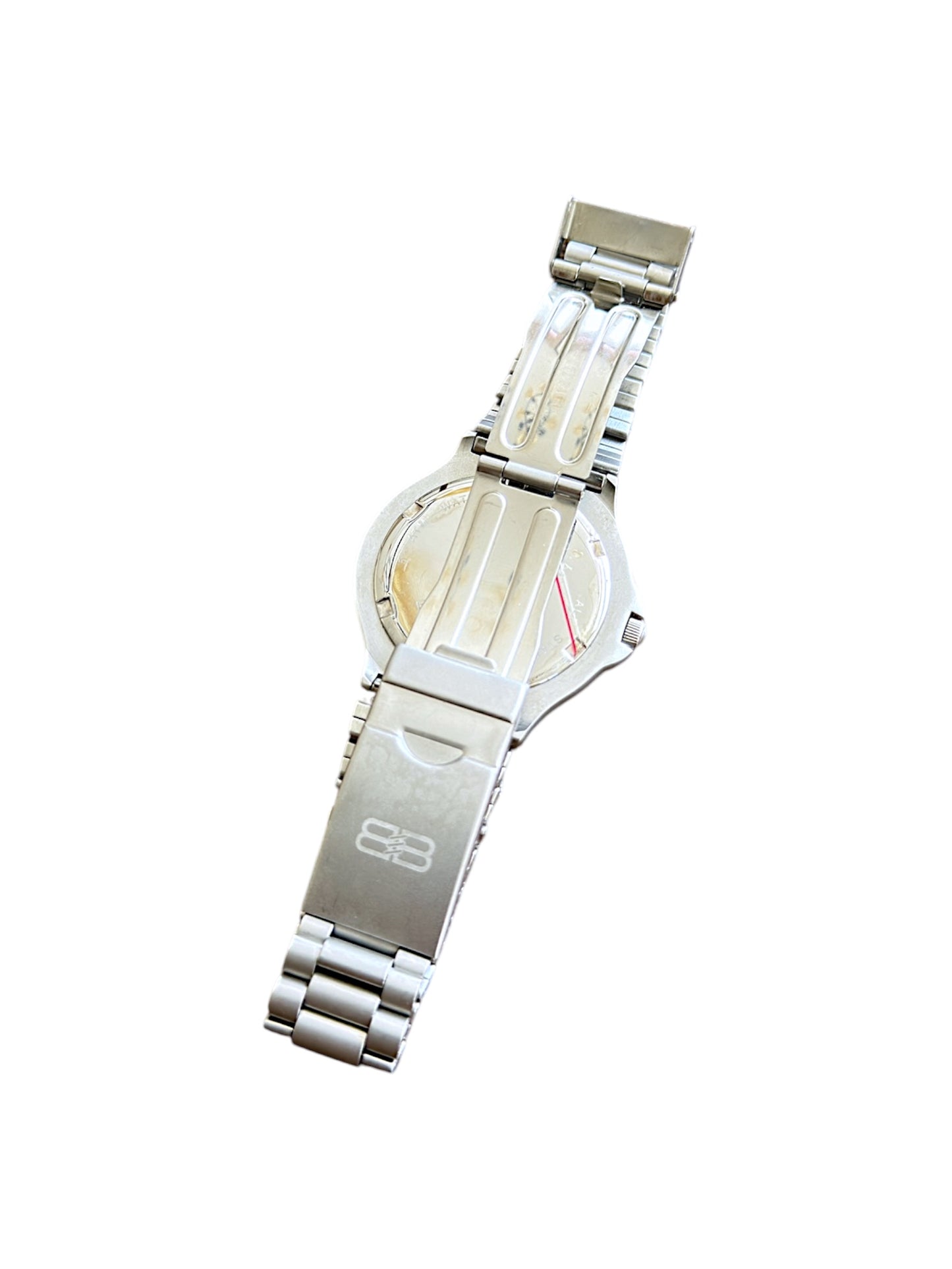 Balenciaga Vintage White Dial Green Case Stainless Steel GMT Watch
