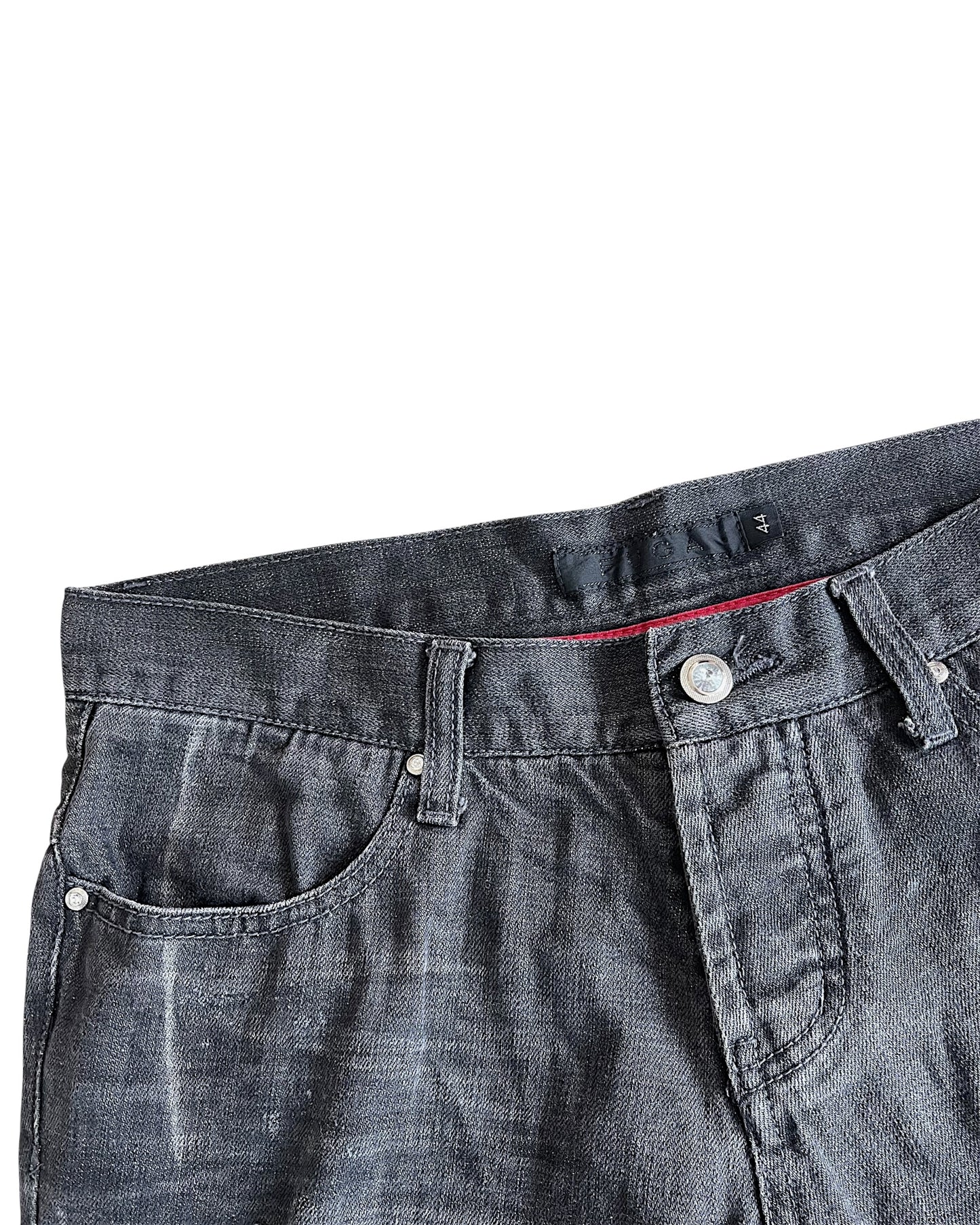 FUGA Distressed Marble Wash Flare Denim Jeans