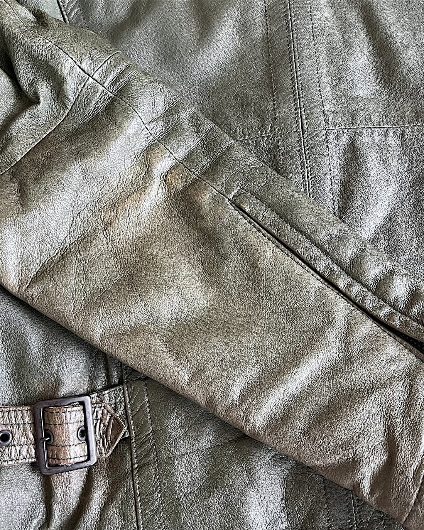 Schlussel Fur Collar Leather Riders Jacket