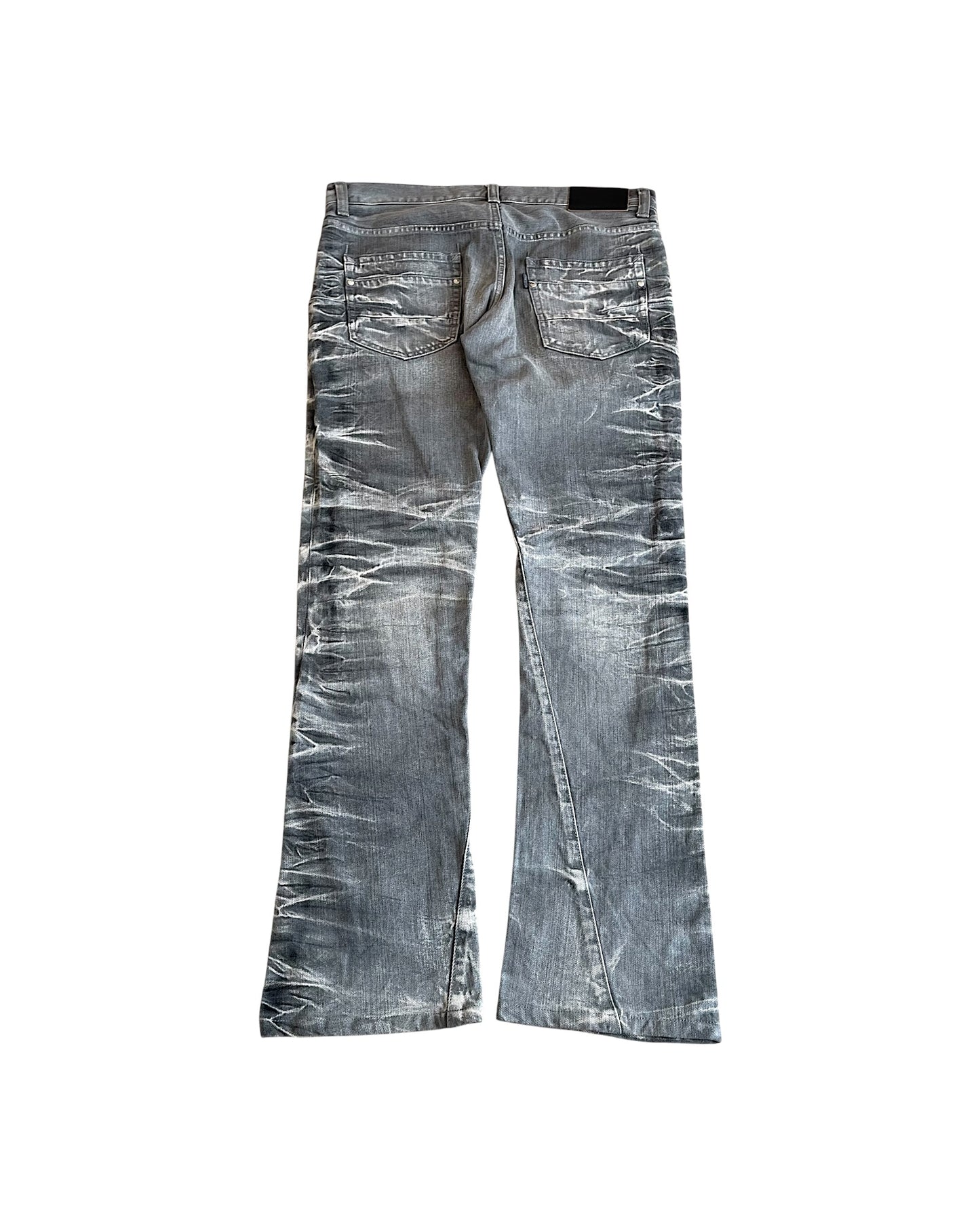 Tornado Mart Mega Whisker Grey Wash Bootcut Denim Jeans