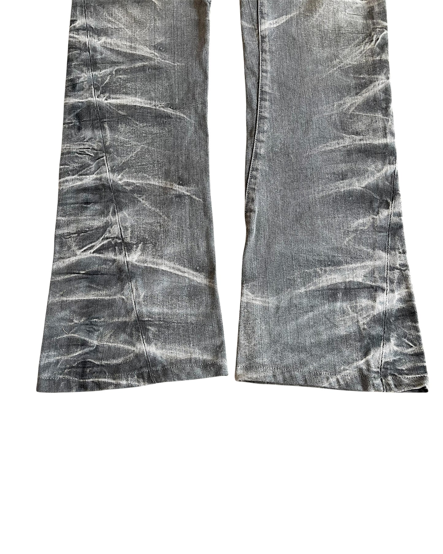 Tornado Mart Mega Whisker Grey Wash Bootcut Denim Jeans