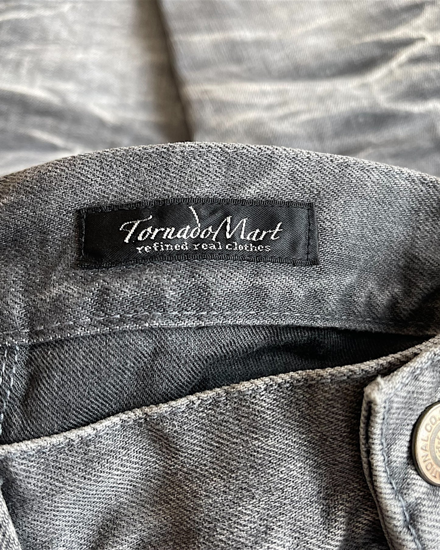 Tornado Mart Mega Whisker Grey Wash Bootcut Denim Jeans