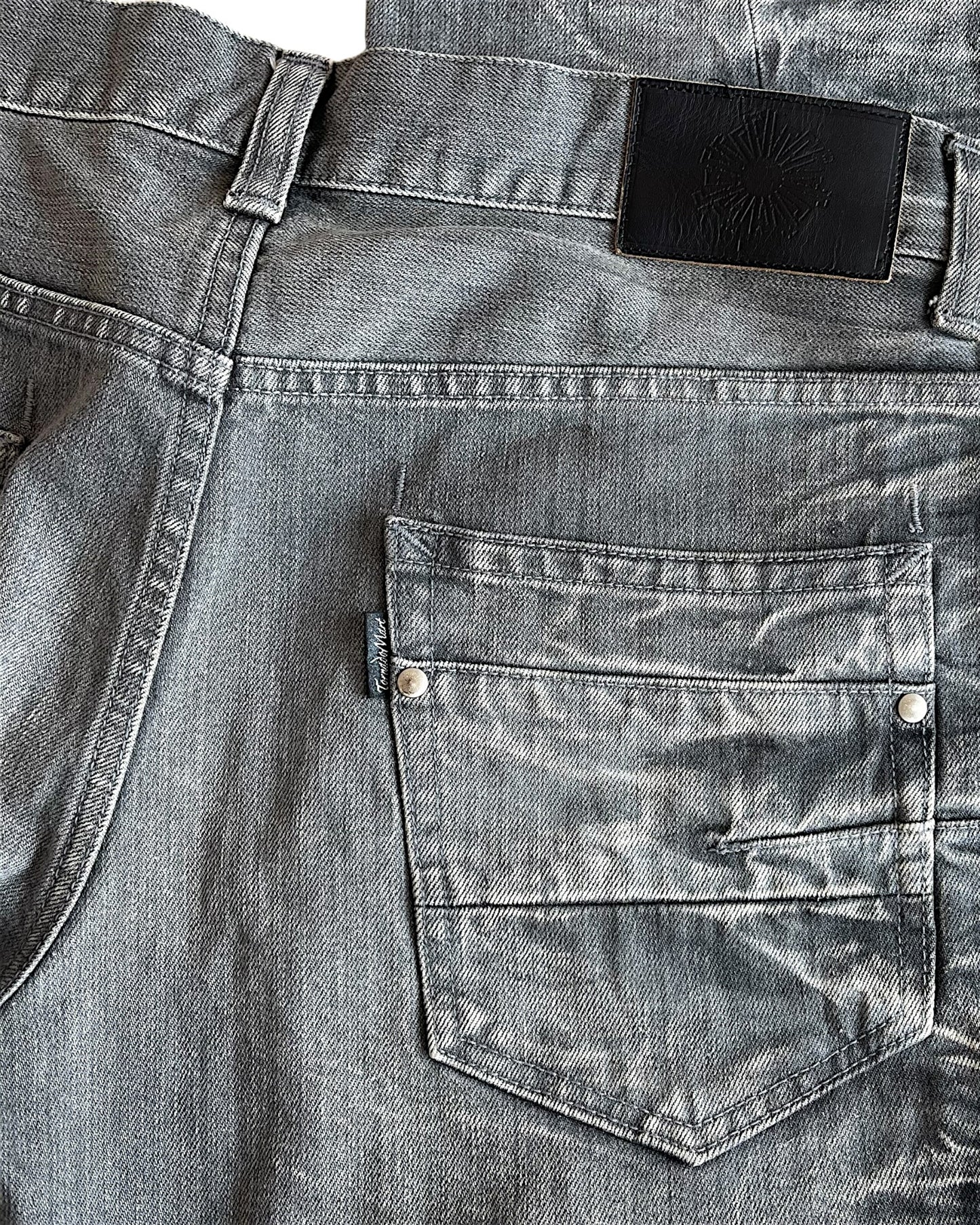 Tornado Mart Mega Whisker Grey Wash Bootcut Denim Jeans