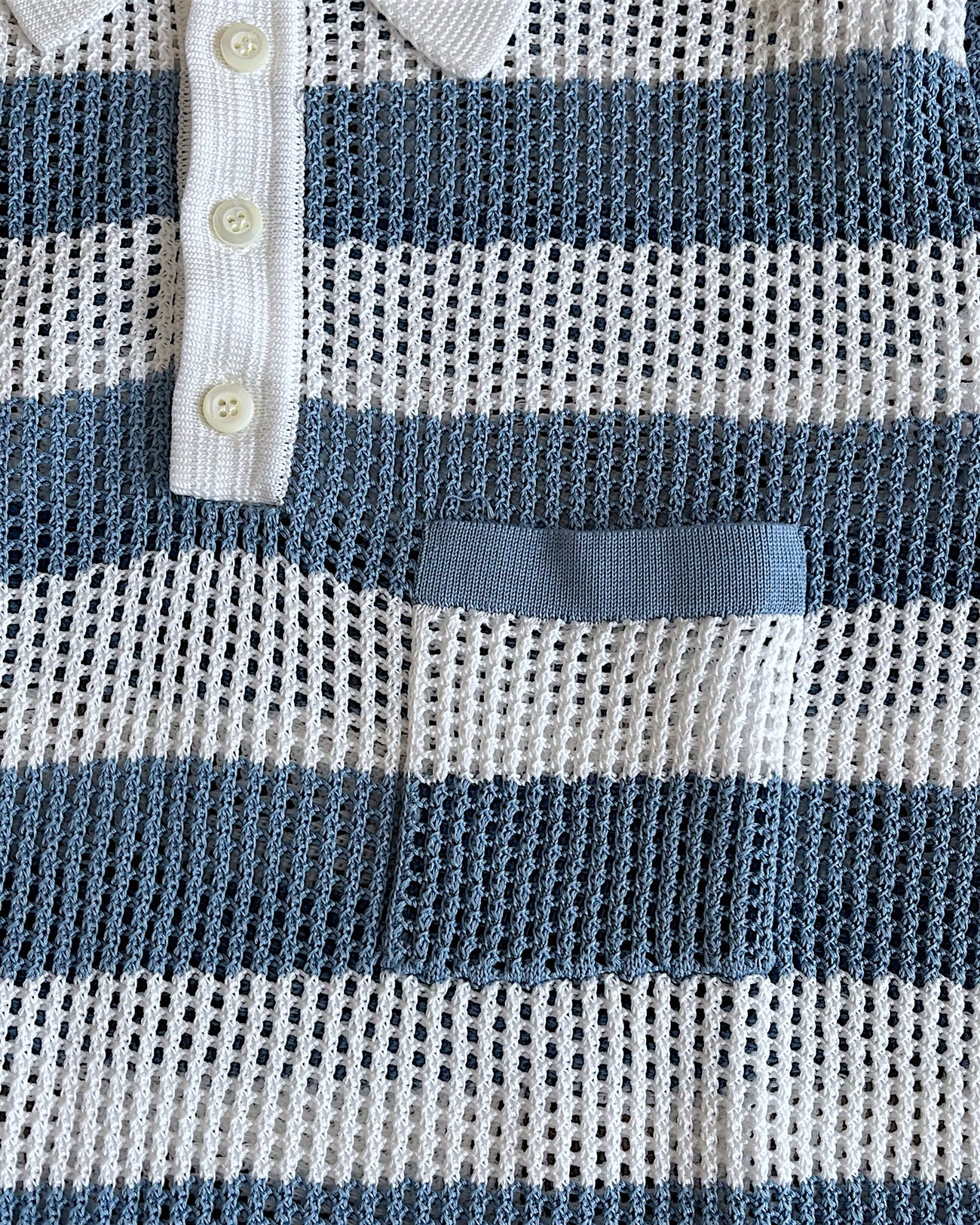 Prada Milano SS17 Crochet Loose Knit Polo Shirt